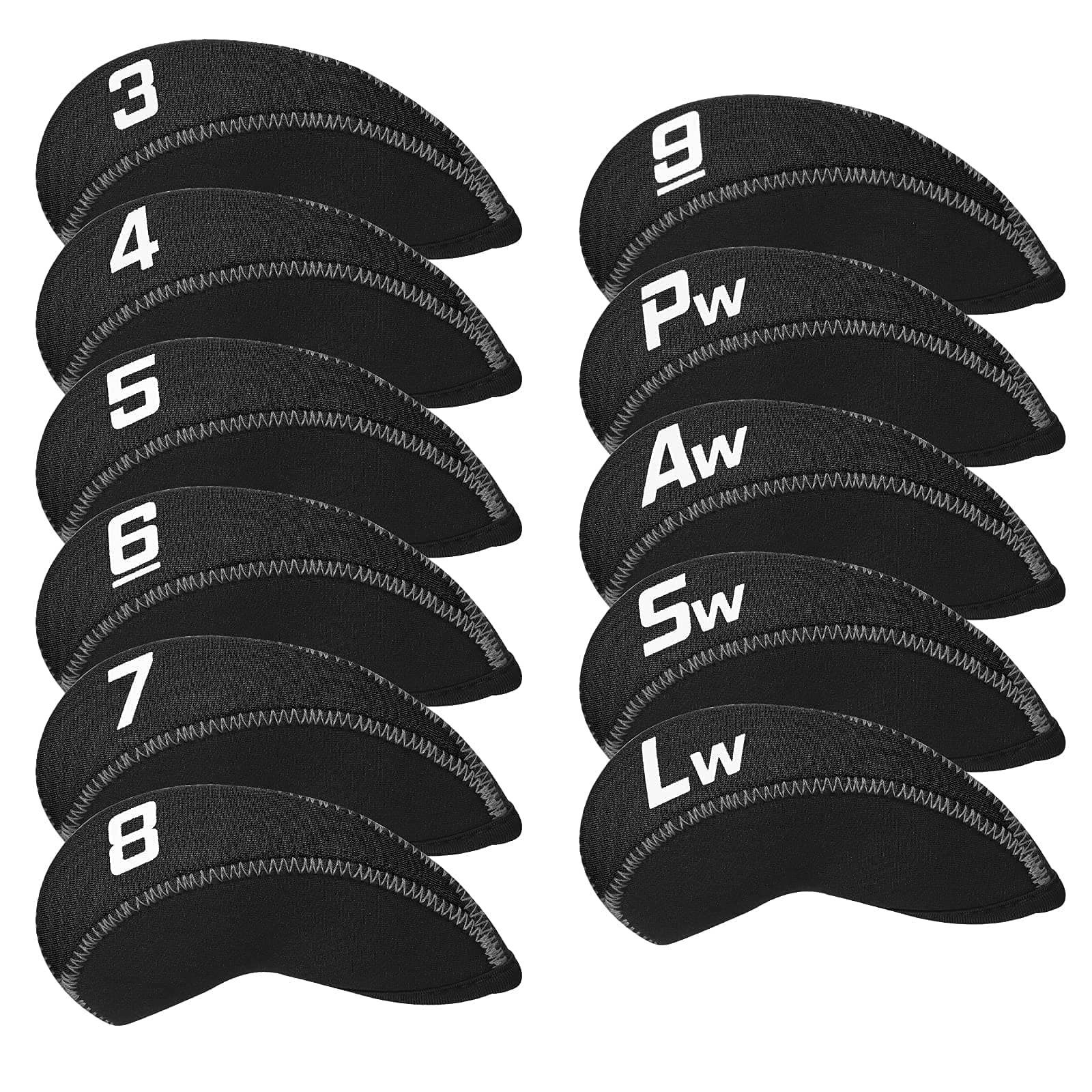 CRAFTSMAN GOLF 11pcs/Set Neoprene Iron Headcover Set with Large No. for All Brands Callaway,Ping,Taylormade,Cobra Etc.