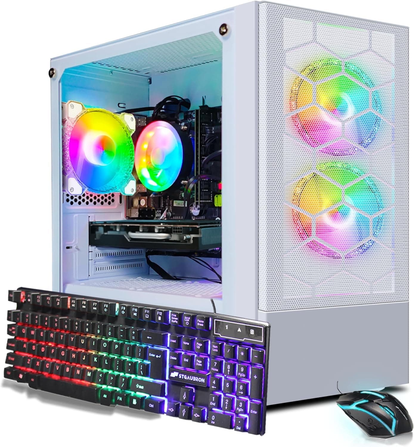 STGAubron Gaming PC Computer, Intel Core i7 8th Gen up to 4.1G, GeForce RTX 2060 M 6G, 16G DDR4, 1T SSD, WiFi 6, BT 5.2, RGB Fan x3, Windows 11 Home