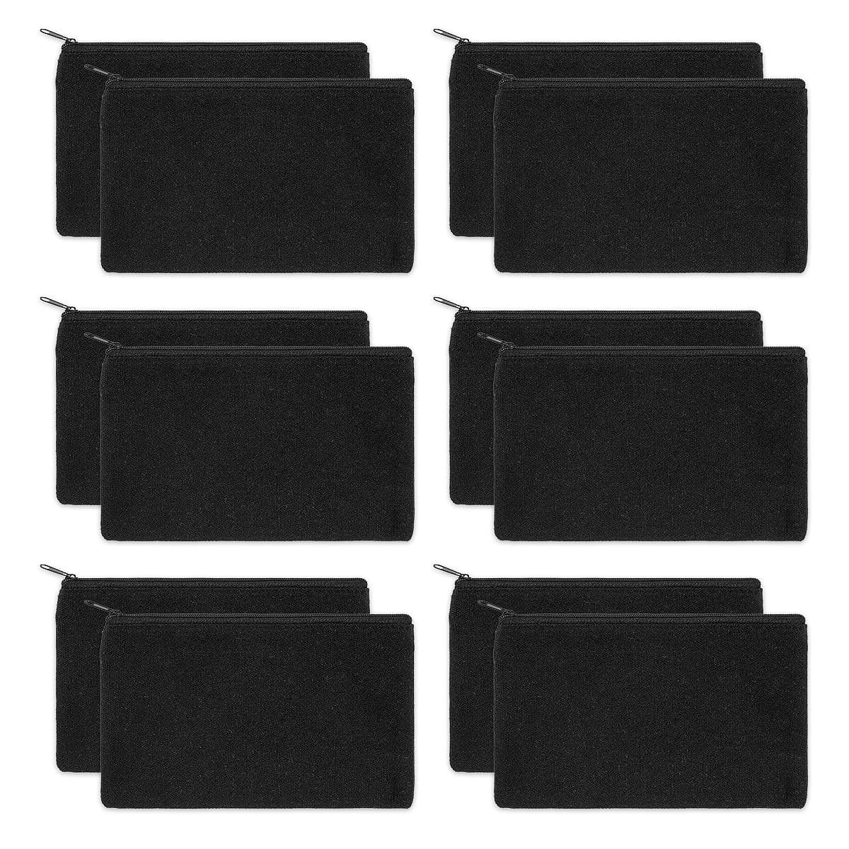 12 Pack Blank Canvas Pencil Case Pouch, Blank Makeup Bags for Vinyl Projects Sublimation DIY Your Own Pencil Case, Zipper Canvas Craft Bags, Cotton Multipurpose Pouch Bag, 7.8 x 5 Inch