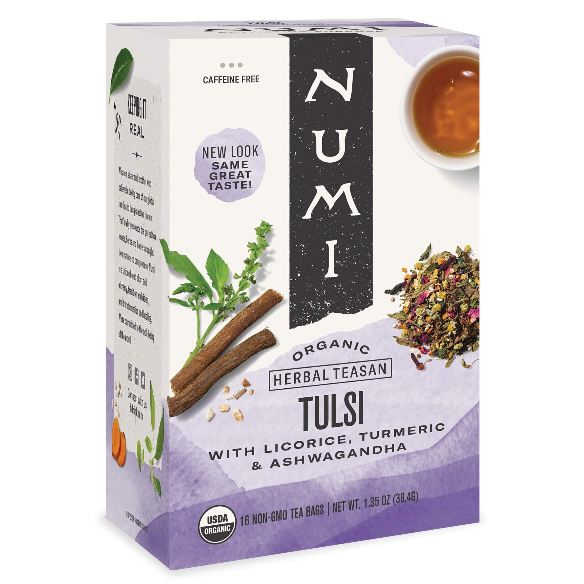 Numi Organic Tea Tulsi, 16 Count (Pack of 6)