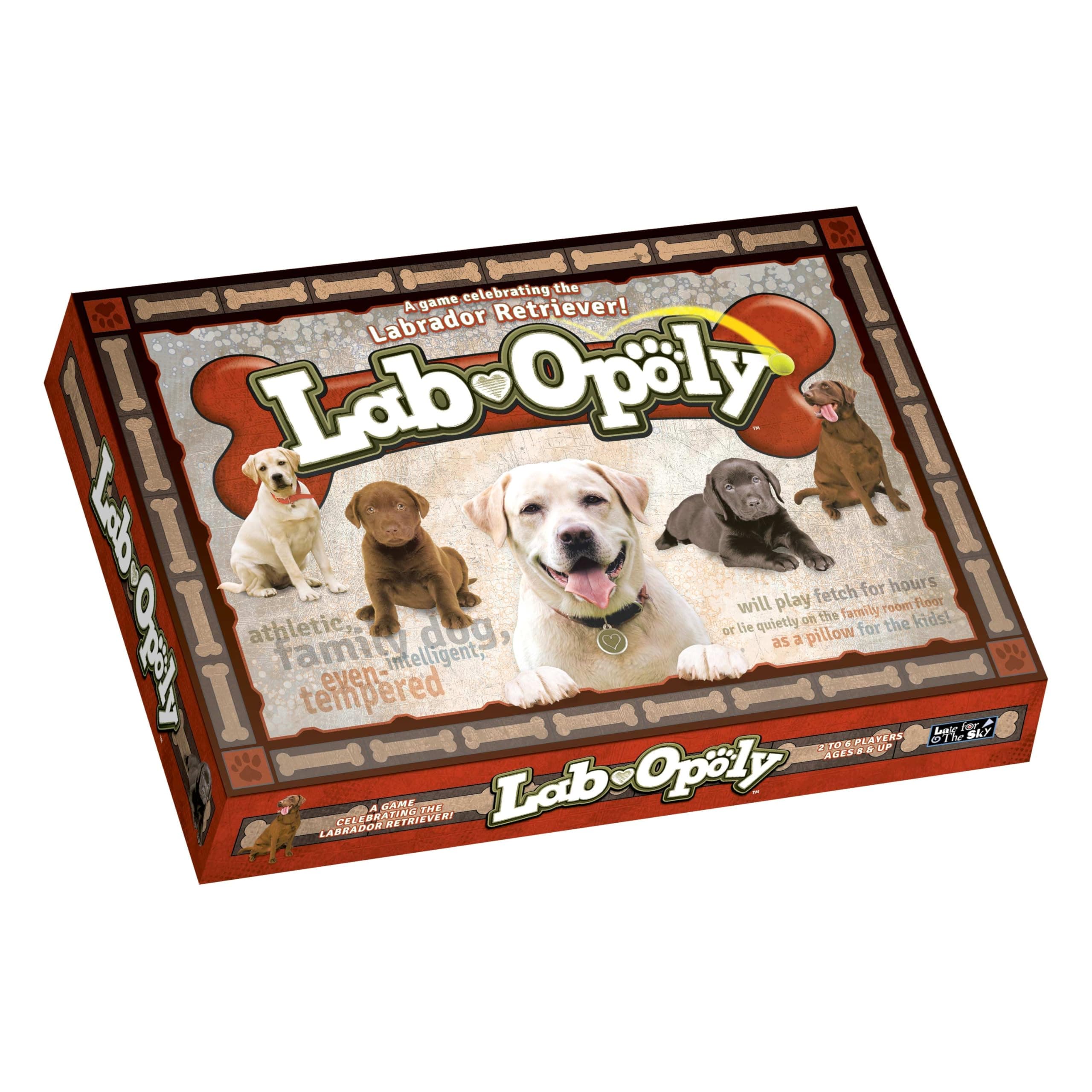 Late for the Sky Lab-Opoly Board Game for Dog Lovers, Labrador Retriever Family Game, 2–6 Players, Ages 8+, Opoly-Style Strategy for Party