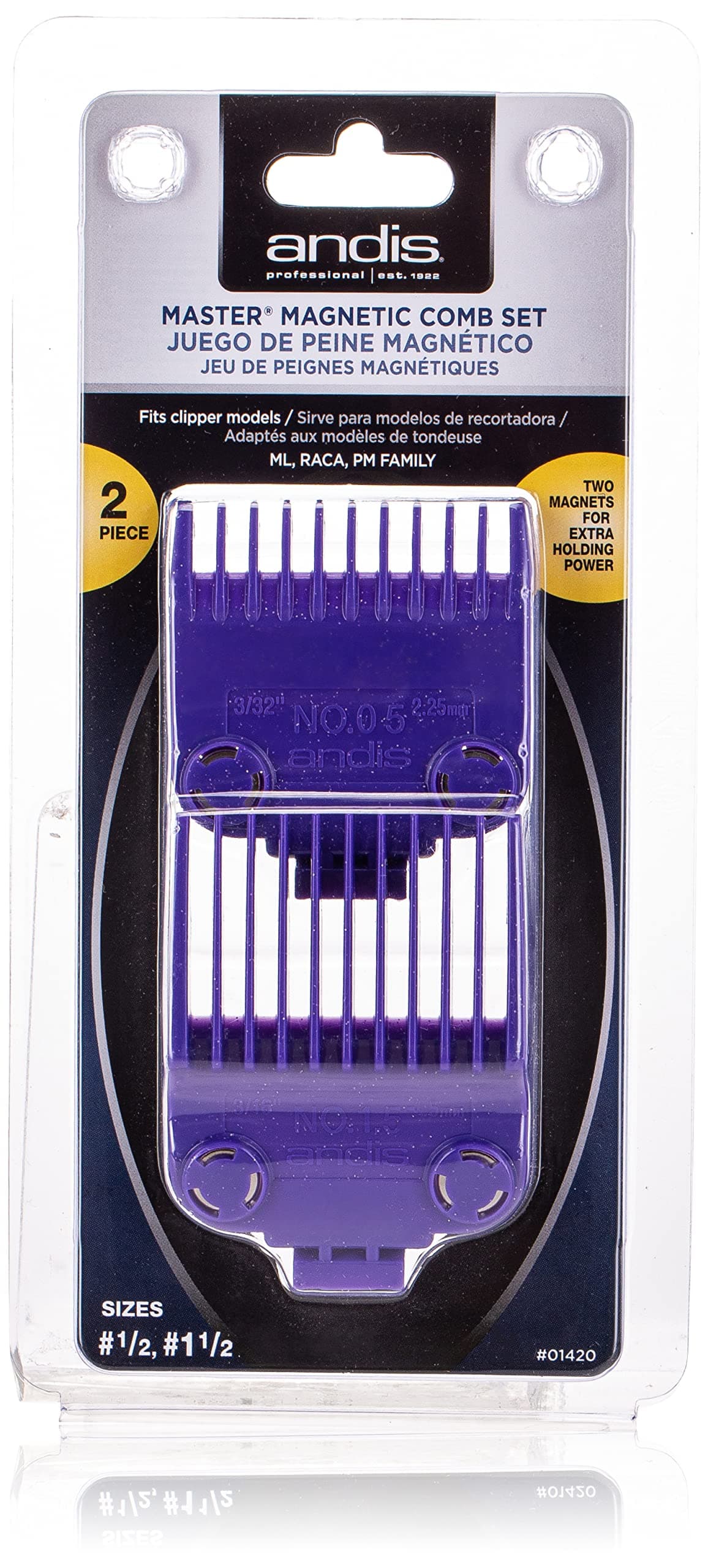Andis Master Magnetic Comb Set 2 Piece 0.5/1.5