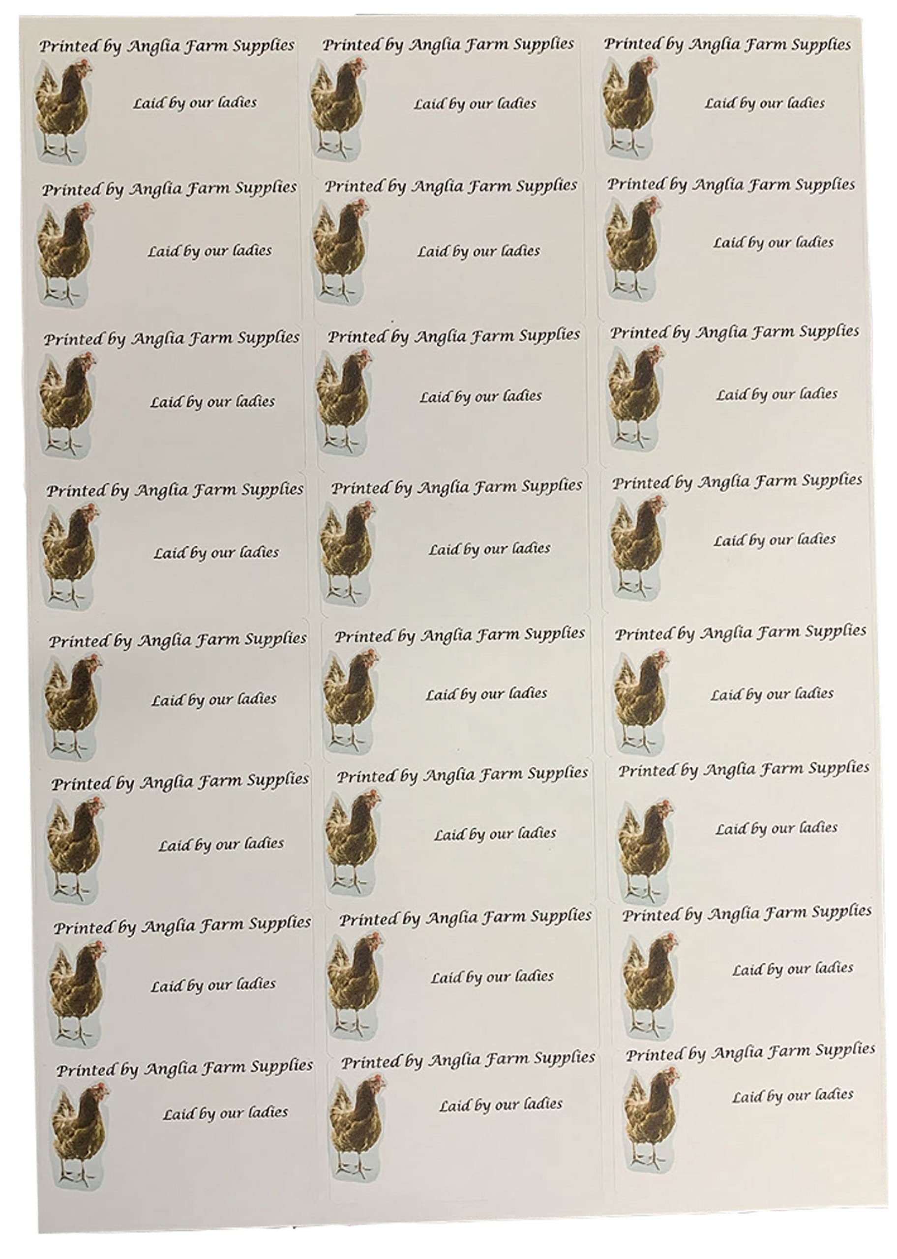 Anglia Farm Supplies24 x Egg Box labels Personalised Chicken Hen Fresh Barn Boxes