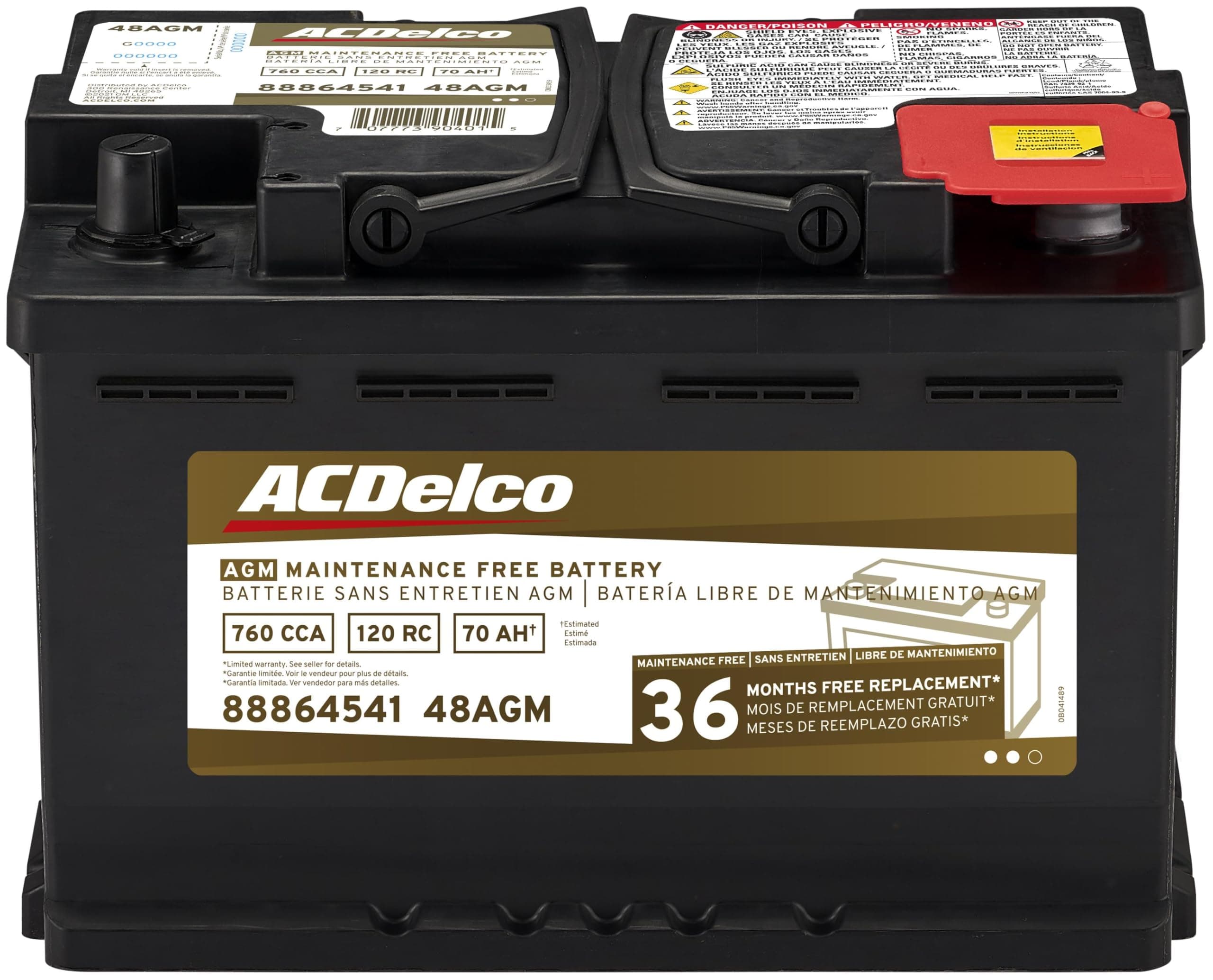 ACDelco 48AGM Professional AGM Automotive BCI Group 48 Battery