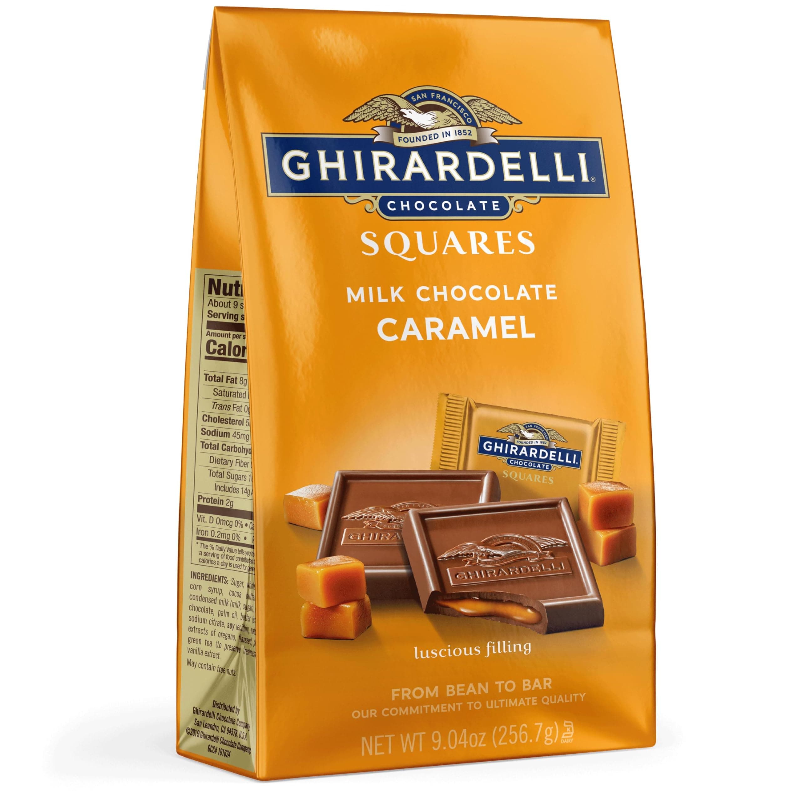 Milk Chocolate Squares with Caramel Filling, 9.04 OZ Bag