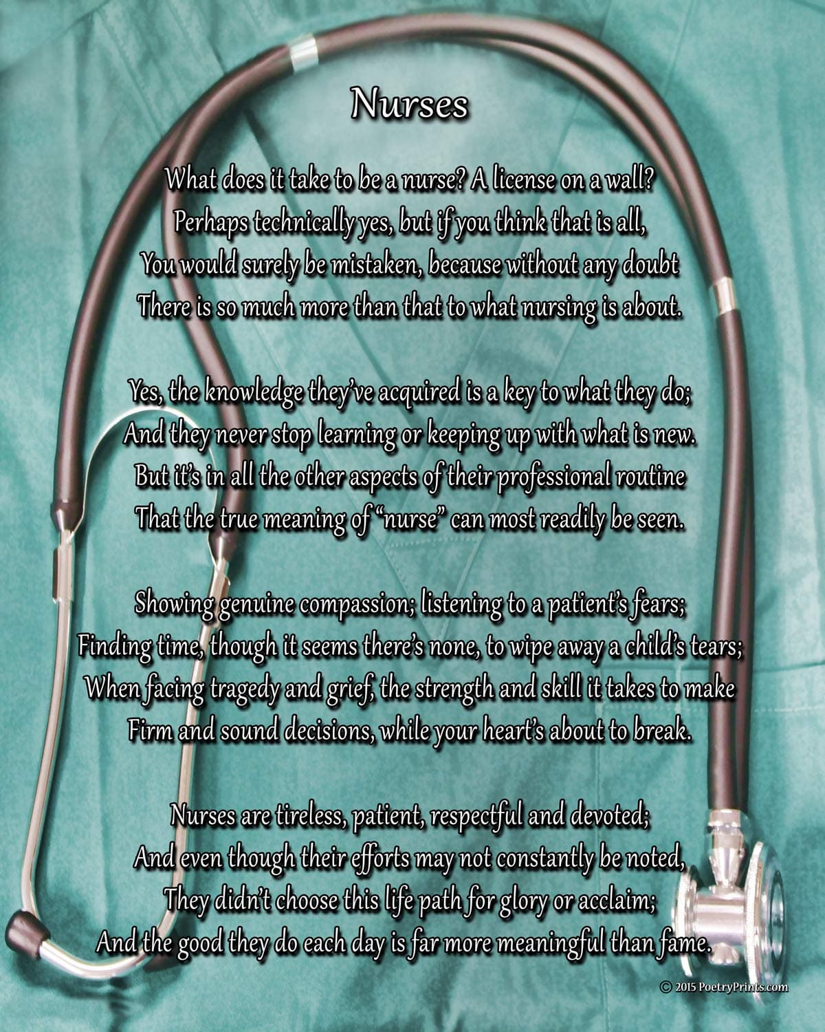 Nurses - Poem Print (8x10) - Wonderful nurse gift