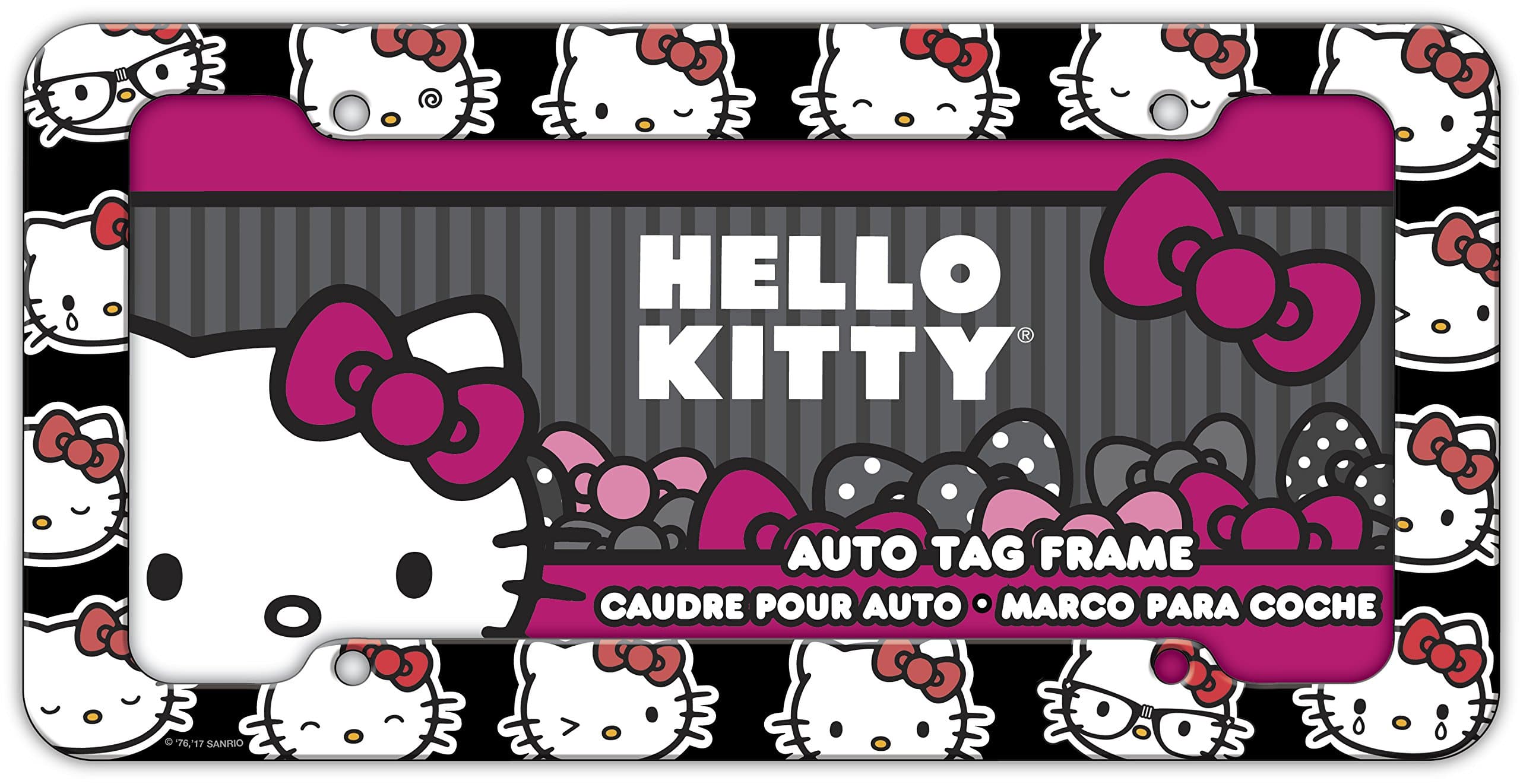 Chroma Graphics 42558 Hello Kitty Emoji Heads Plastic Frame, 12.5x6.25x0.2, Black/White/Red