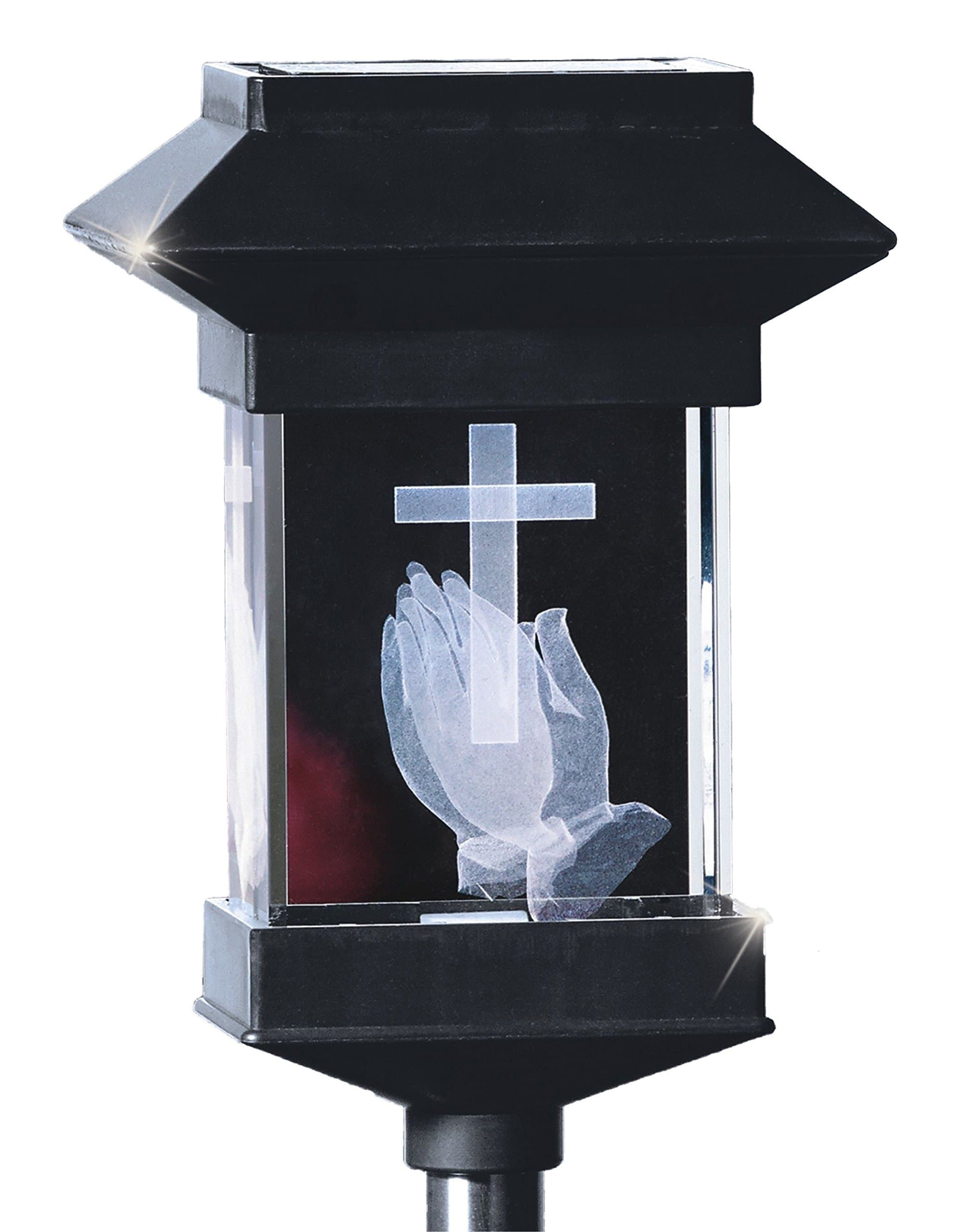 PPR Direct Marketing 10862-1 Solar Powered 3D Crystal Memorial Light Praying Statue