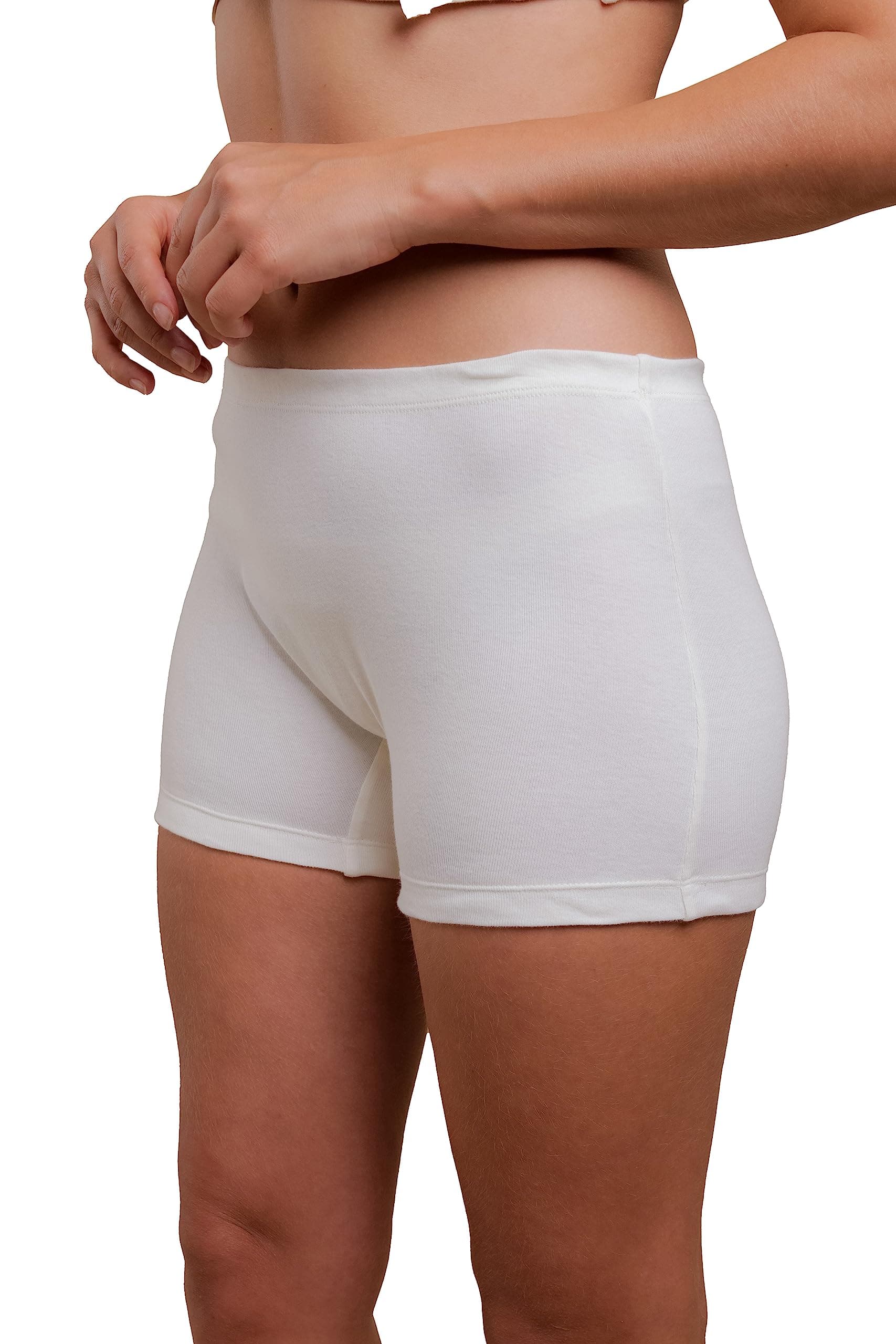 Cottonique Hypoallergenic Elasticized Boxer Brief for Women with Skin Allergies and Sensitive Skin