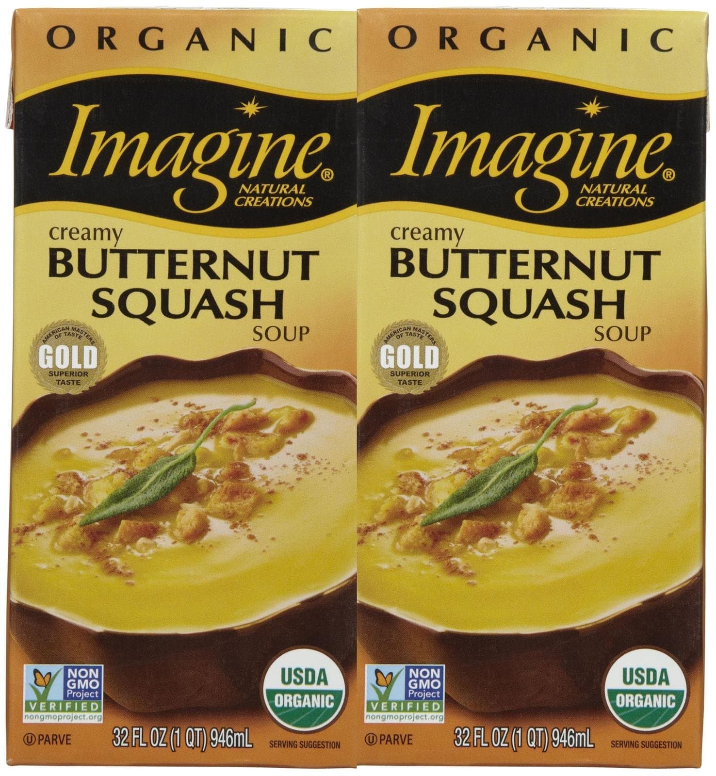 Imagine Organic Creamy Butternut Squash Soup, 32 oz, 2 pkUSDA Organic