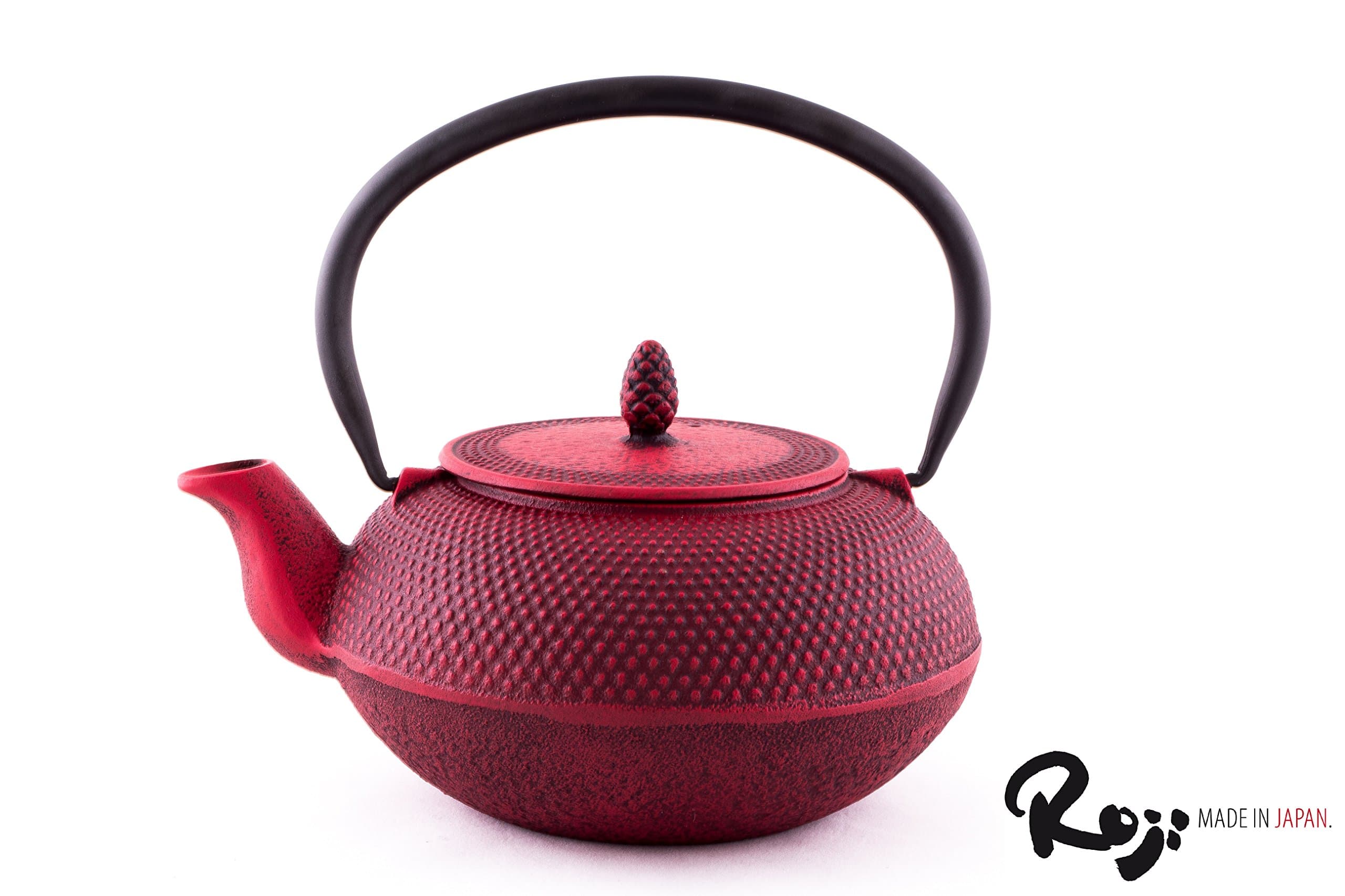 Japan Roji Arare Cast Iron Teapot 0.9 litres Red Japanese Cast Iron