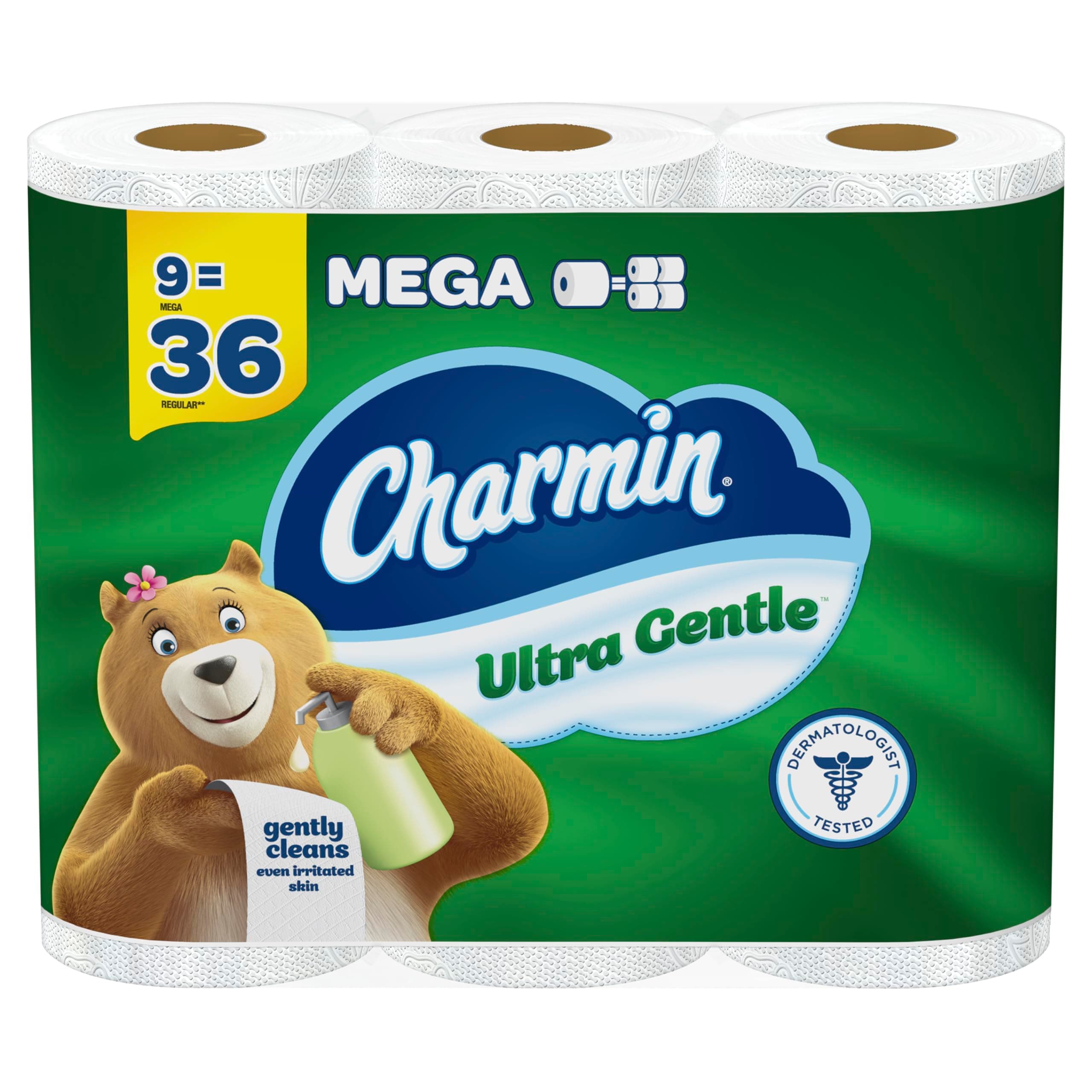 Ultra Gentle Toilet Paper, 9 Mega Rolls = 36 Regular Rolls