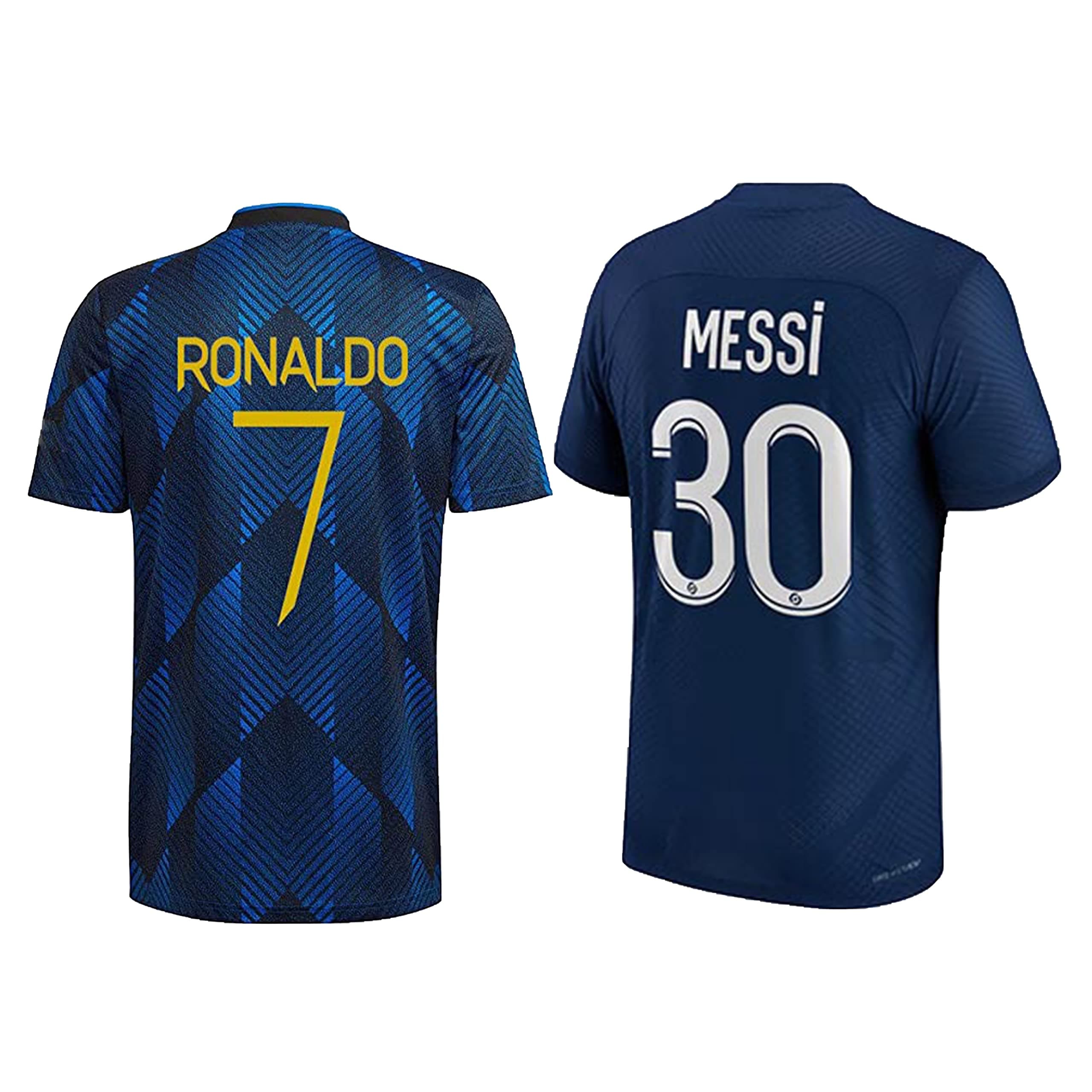 GenericCombo Offer PRO Static Football Jersey PSG Messi Home Kit- for Men and boys2022-23-Man Untd Ronaldo Third Kit 2021-22