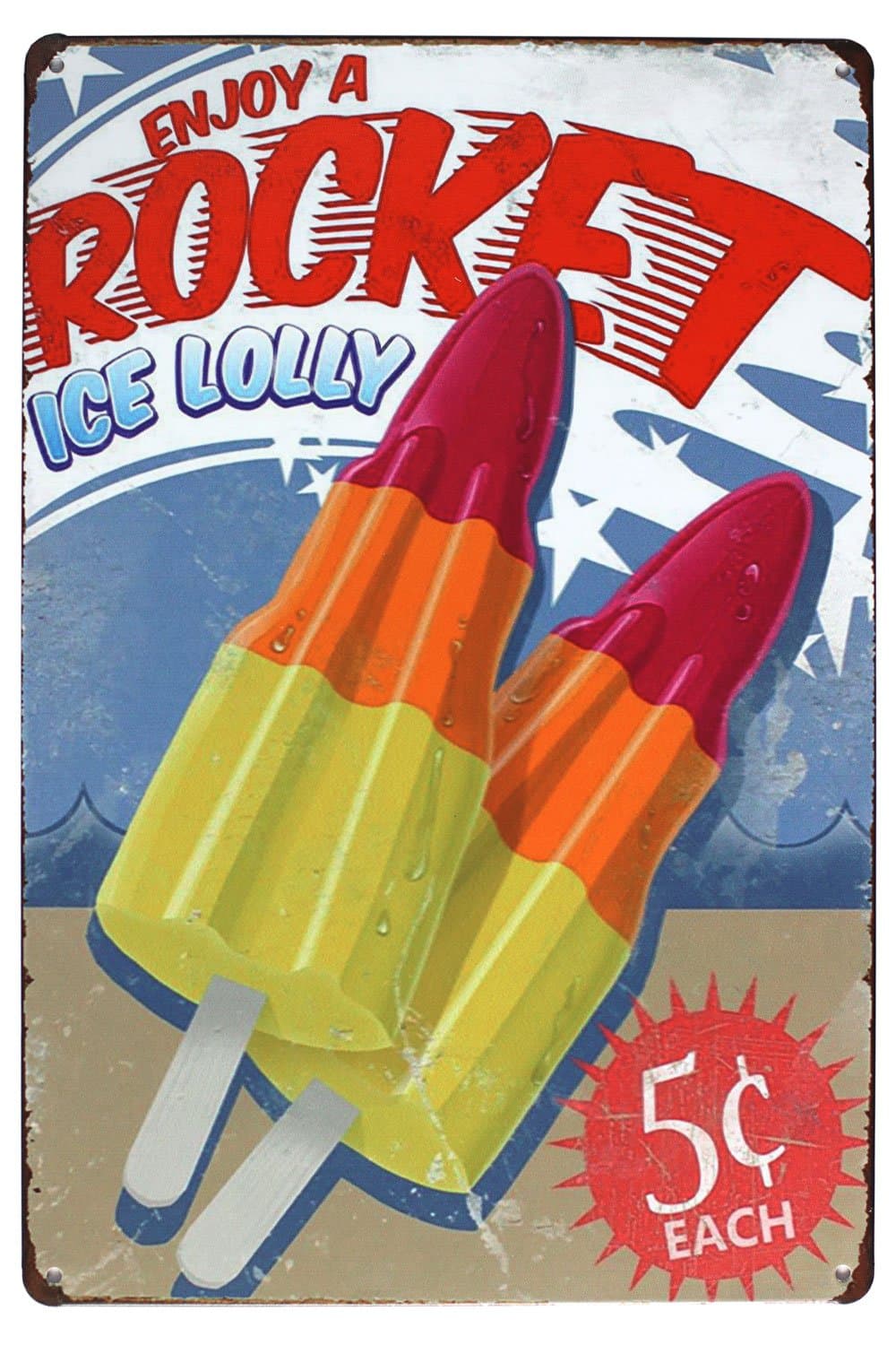 UOOPAI Enjoy A Rocket Ice Lolly Vintage Metal Sign