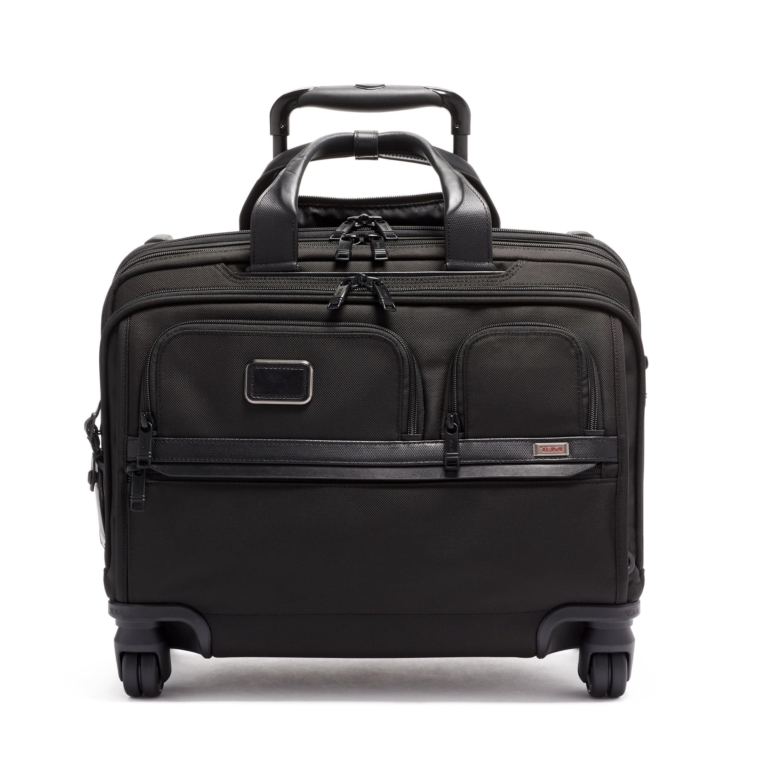 Alpha Deluxe 4 Wheeled Laptop Case Brief - Laptop Bag with Wheels - Travel Briefcase with Expandable Design