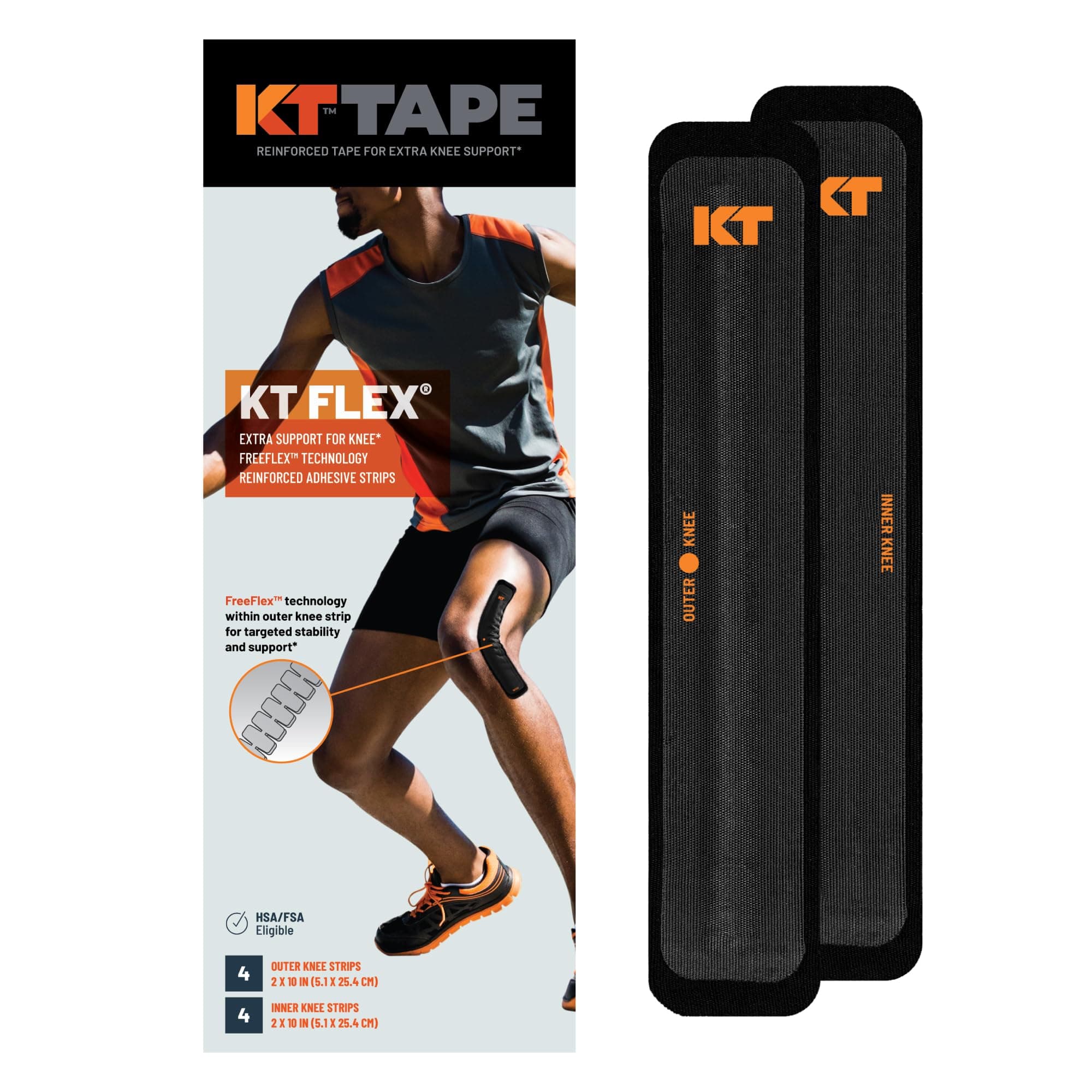 KT TAPE KT FLEX FOR KNEE 8PC/4TIME USE BLK/BLU