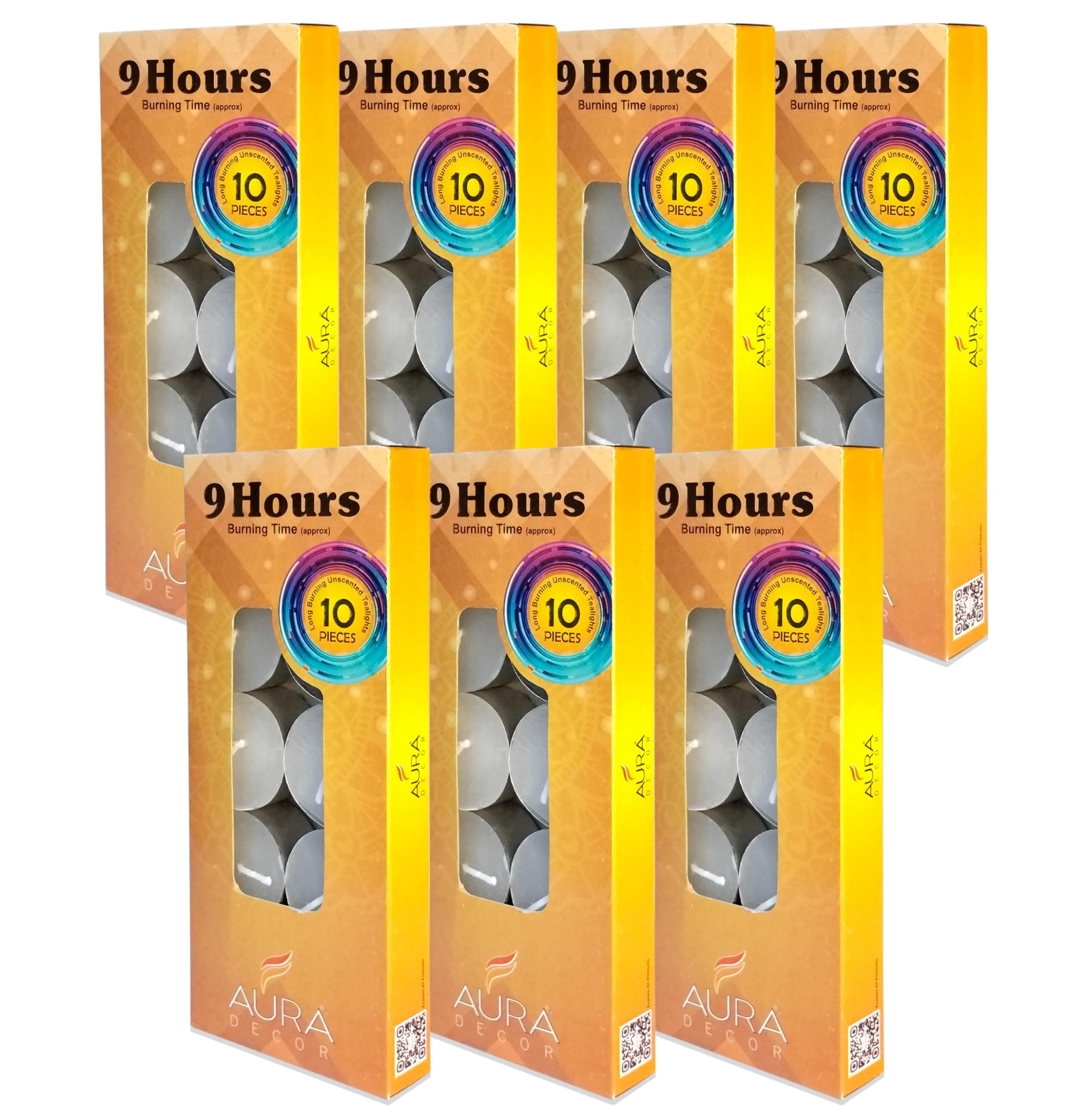 Smokeless Tealight Candles 100% Pure Wax, Unscented, 9 Hours Burning time, White Unscented Tea Light Candles (Pack of 70)