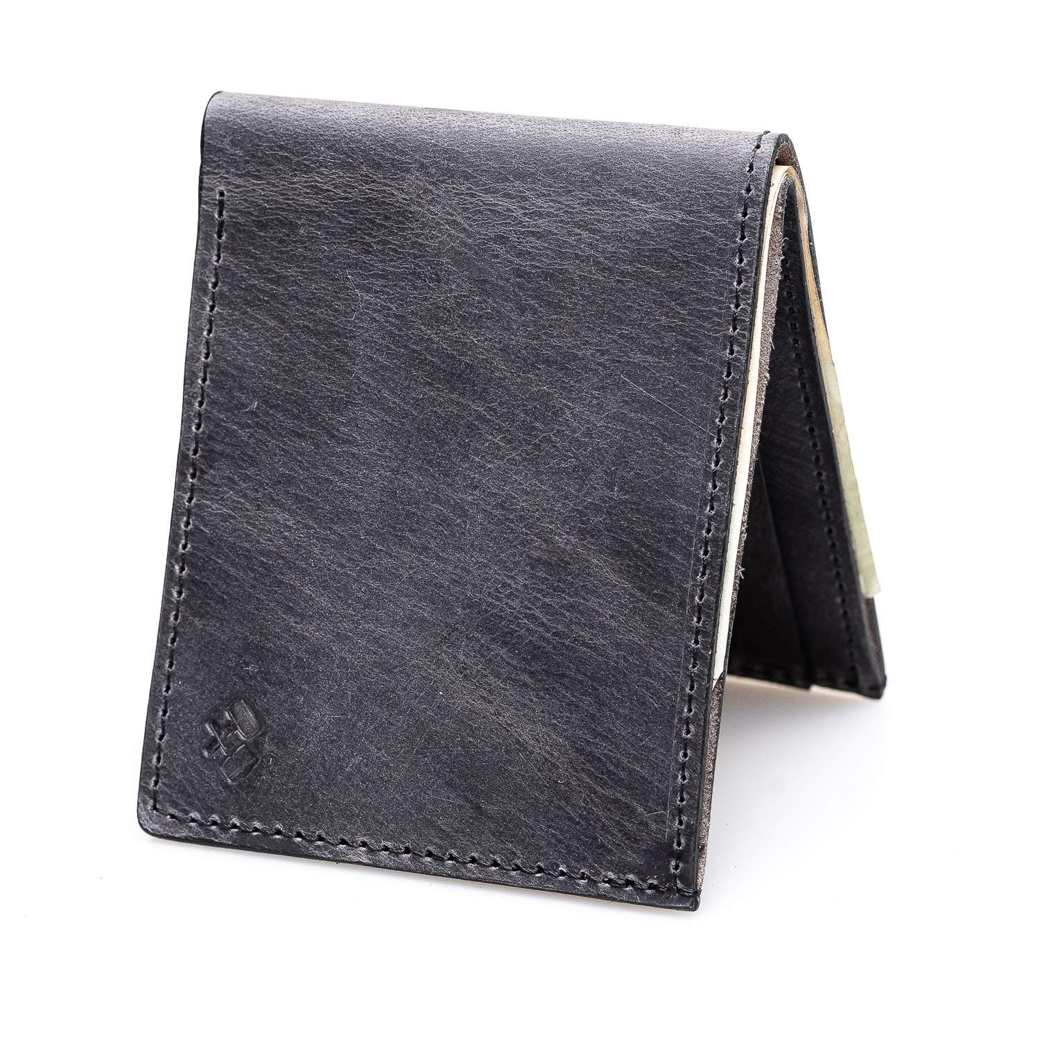 Main Street Forge Bifold Leather Wallet For Men | Made in USA | Mens Bifold Wallets | American Made | Avalanche Gray