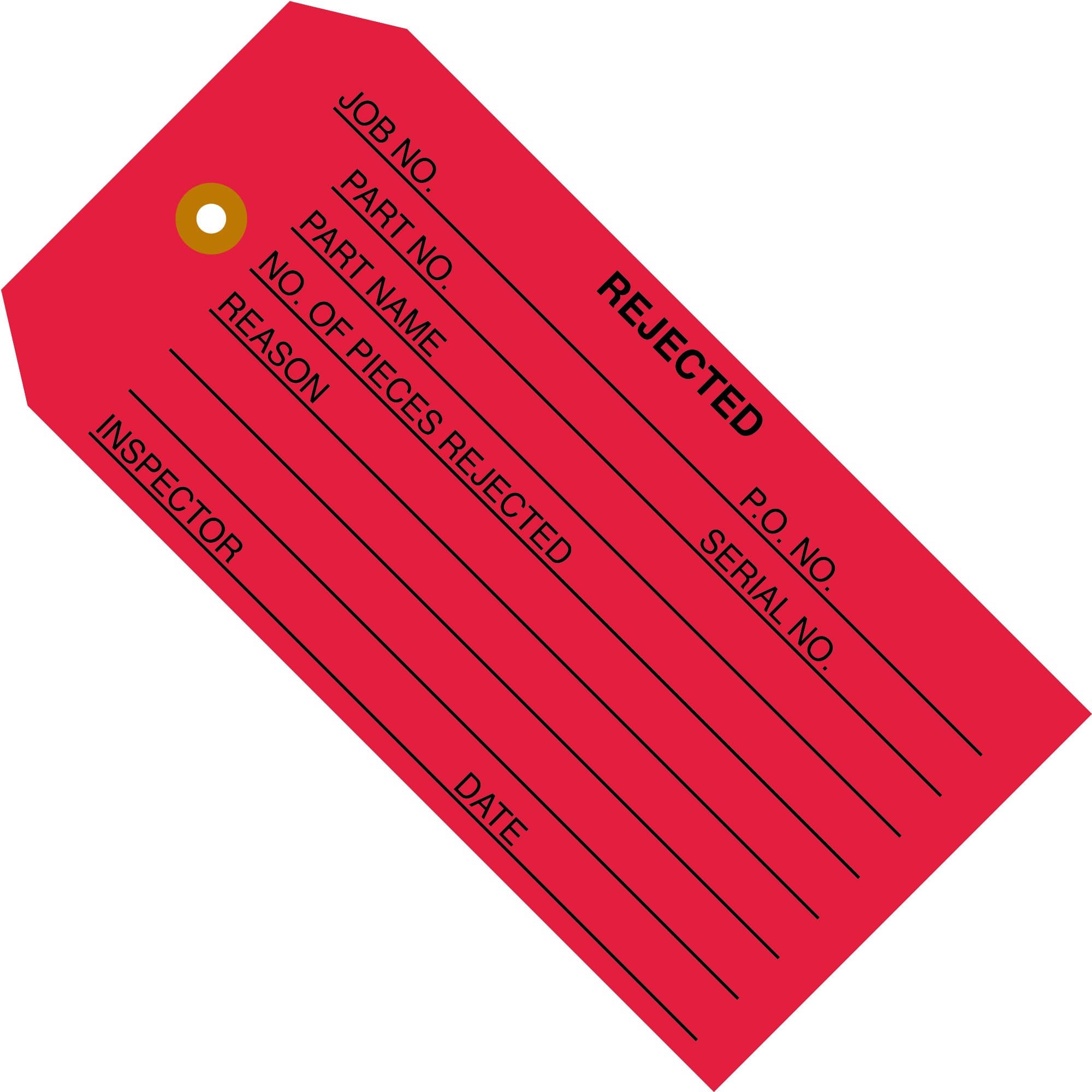 BOX USA BG20031 Inspection Tags, "Rejected", 4 3/4" x 2 3/8", Red (Pack of 1000)