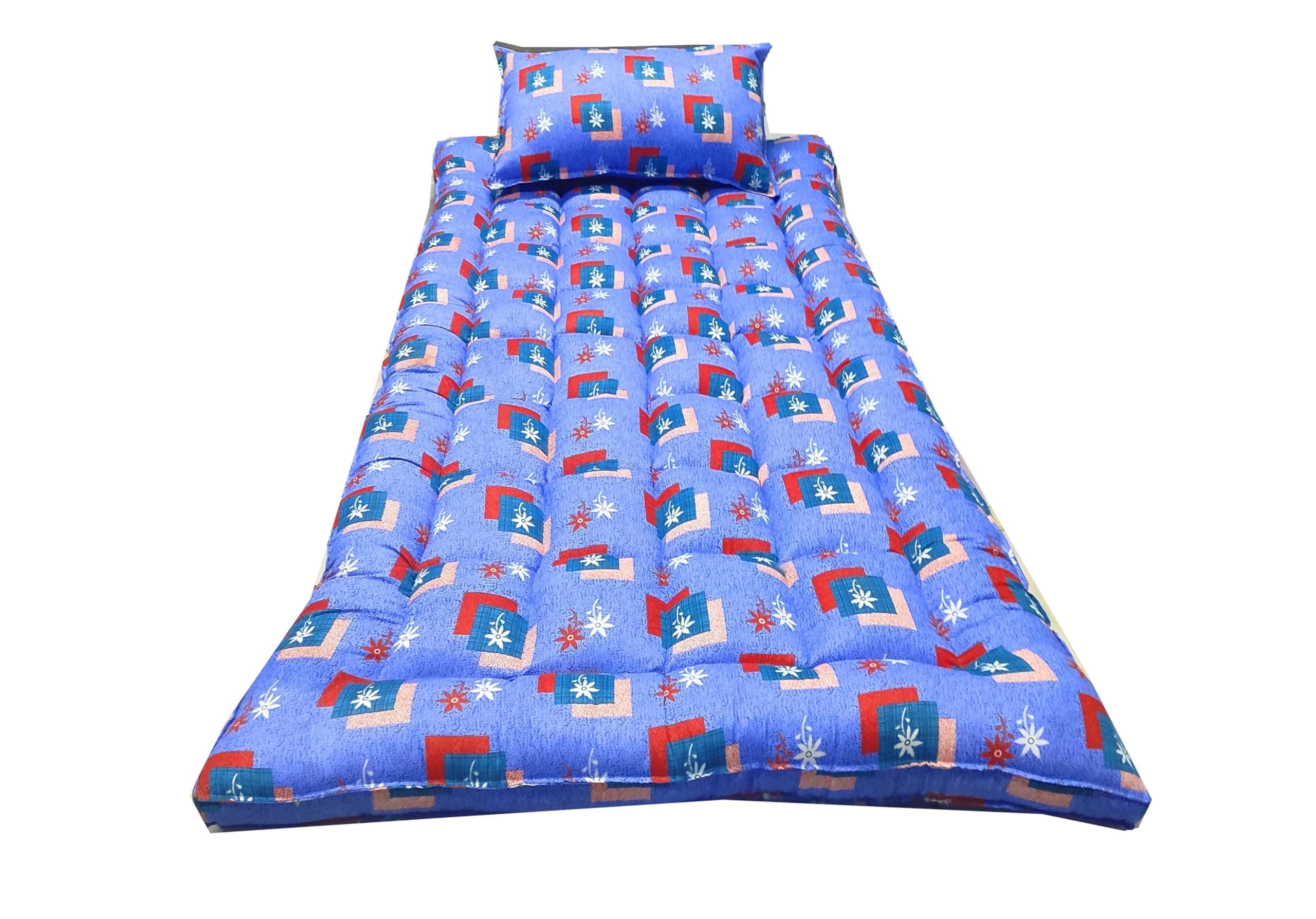 Ozone Mattress Organic Kapok Silk Cotton Ilavam Panju Foldable Single Floor Mattress (6 x 3 ft /72 x 36 x 3 Inch,Multicolour.