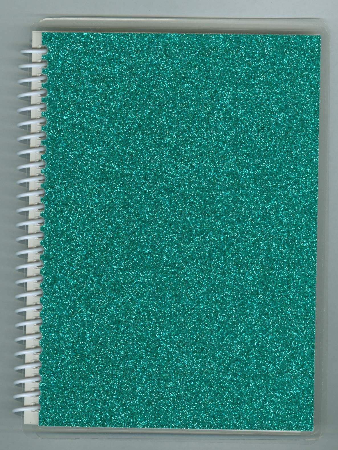 Sticker Collecting Album 5" x 7" Pretty Aqua Sparkle Glitter, Re-usable, Won't Harm Stickers, Fully Guaranteed. Made in USA.