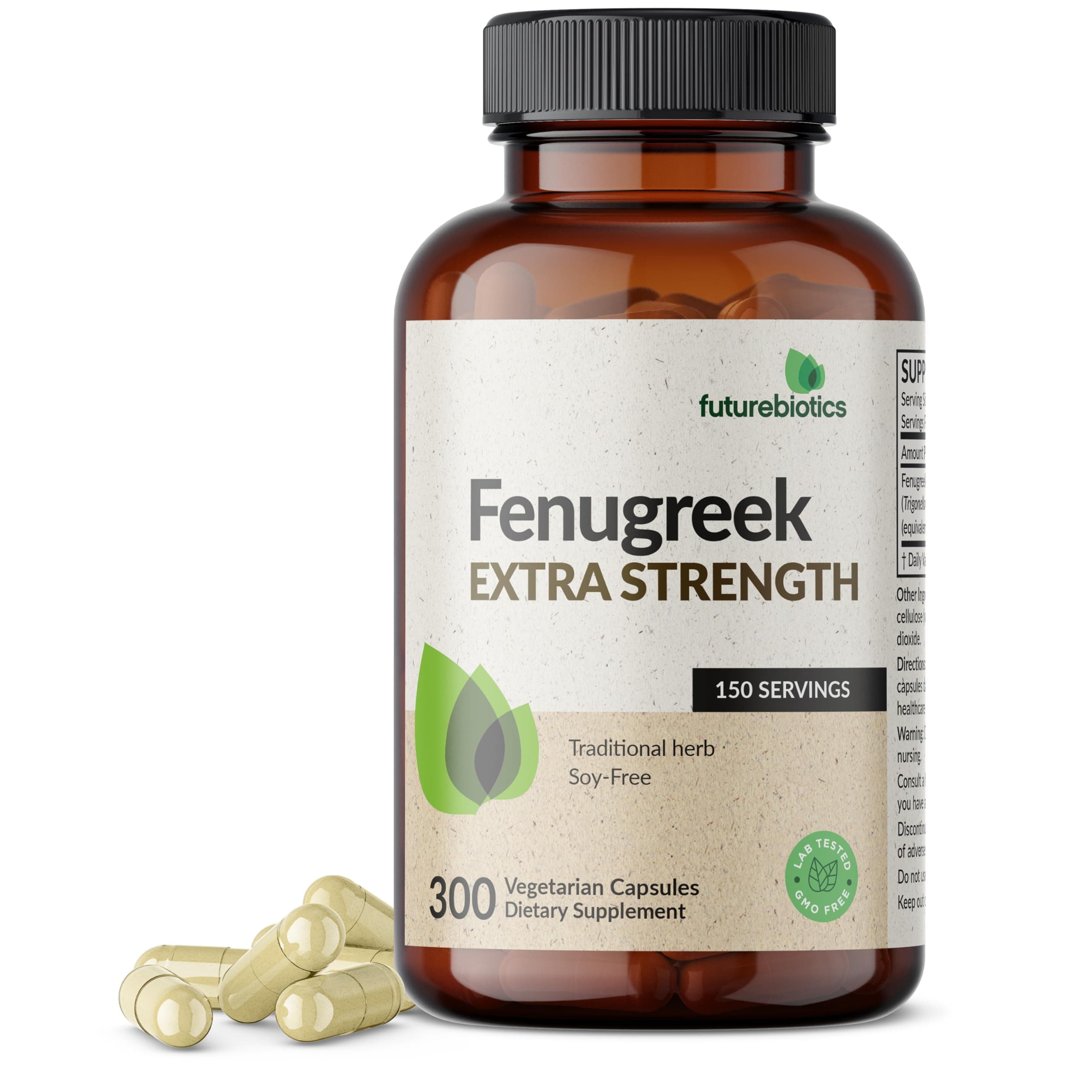 Futurebiotics Fenugreek Extra Strength 2400 MG Supports Overall Good Health & Well-Being, Non-GMO, 300 Vegetarian Capsules