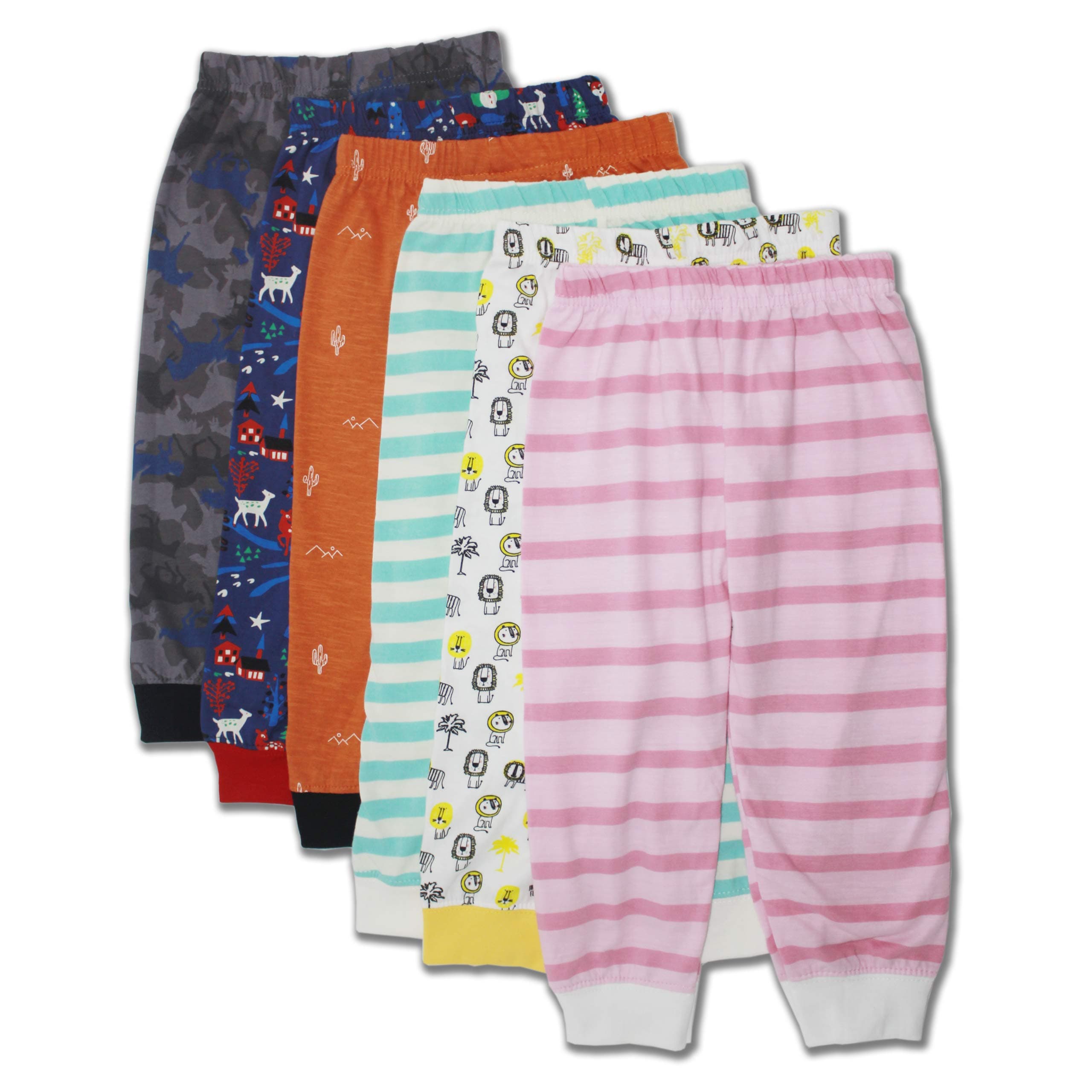Bagright Kid's Cotton Pajama/Pyjama Pant with Rib - Pack of 6 (Multicolour)