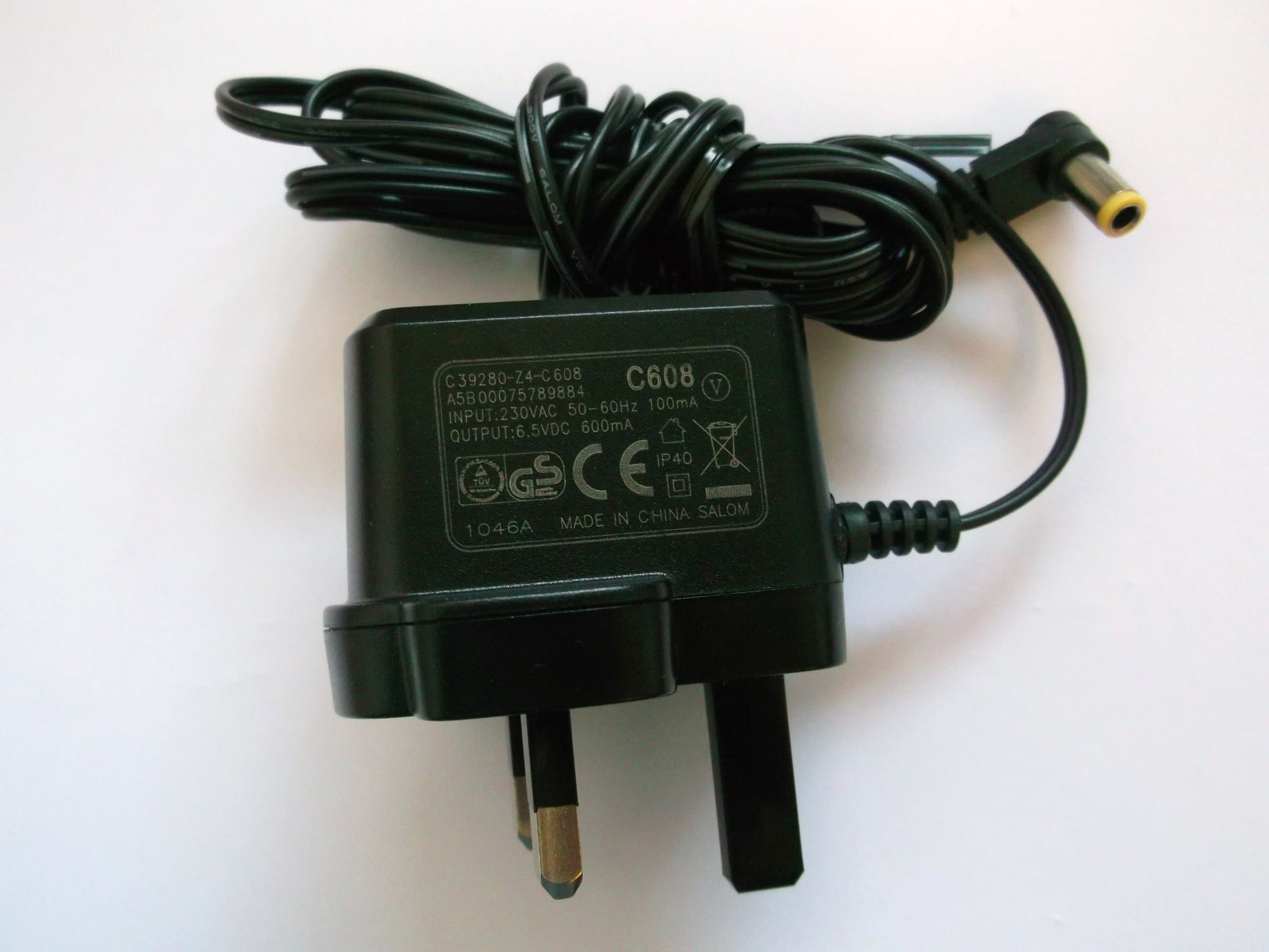 SIEMANS C39280-Z4-C608 GIGASET MAIN BASE UNIT POWER SUPPLY AC ADAPTER 6.5V 600mA - GENUINE - BASIC TELEPHONE POWER ADAPTER