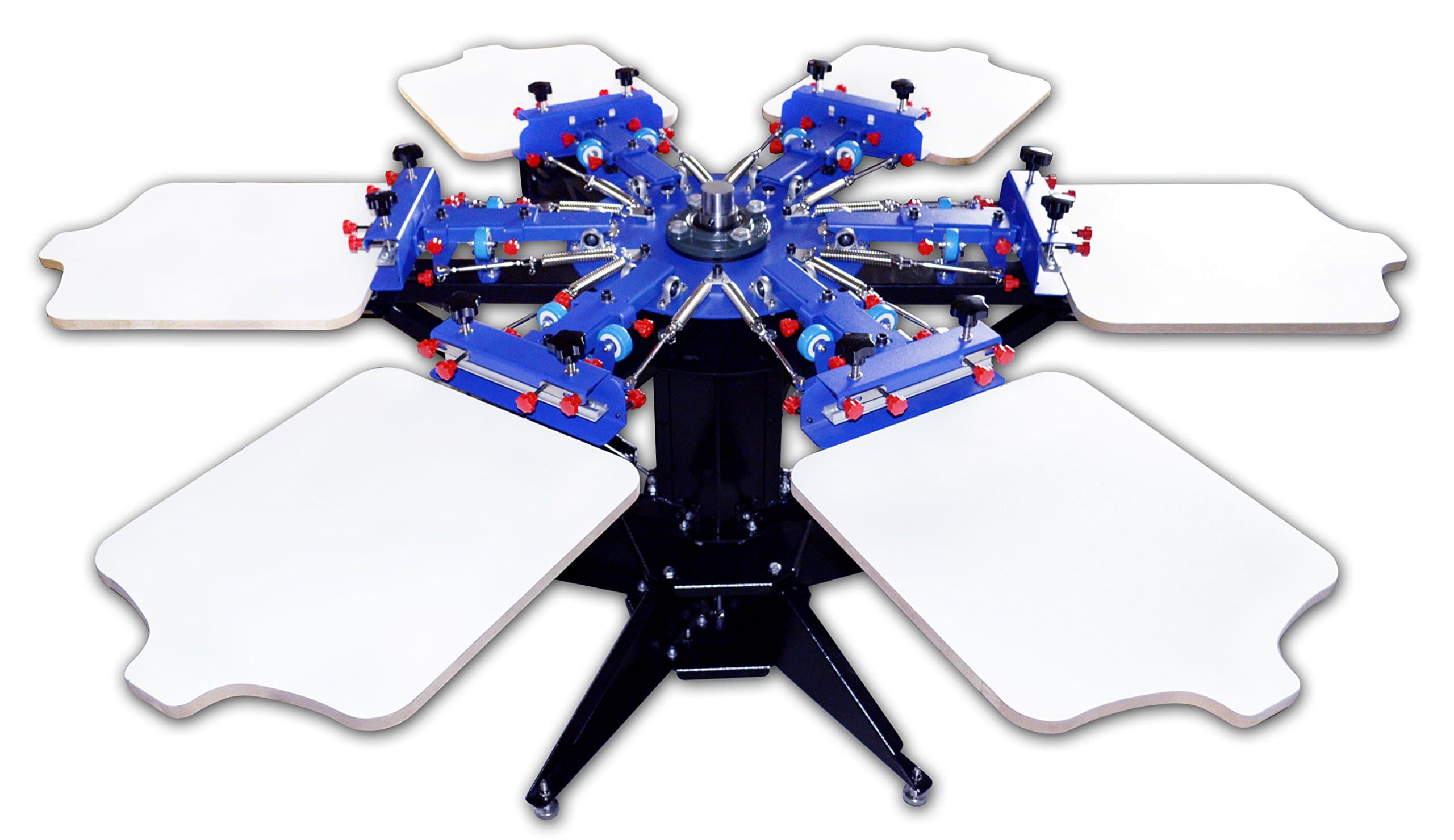 Screen Printing Machine 6 Color 6 Station Screen Printing for T-Shirt DIY Micro-Registration Screen Printing Press Silk Screen Removable Pallet