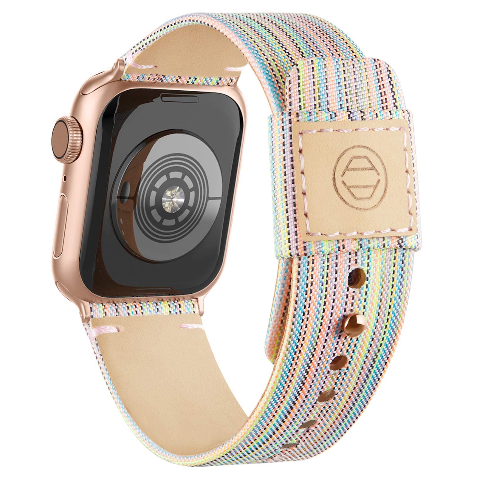 Recoppa Fabric Cloth Bands Compatible with Apple Watch 49mm 45mm 44mm 42mm 38mm 40mm 41mm, Canvas Strap with Soft Genuine Leather Lining and Snap Button for Apple iWatch Series 8/7/6/5/4/3/2/1/SE