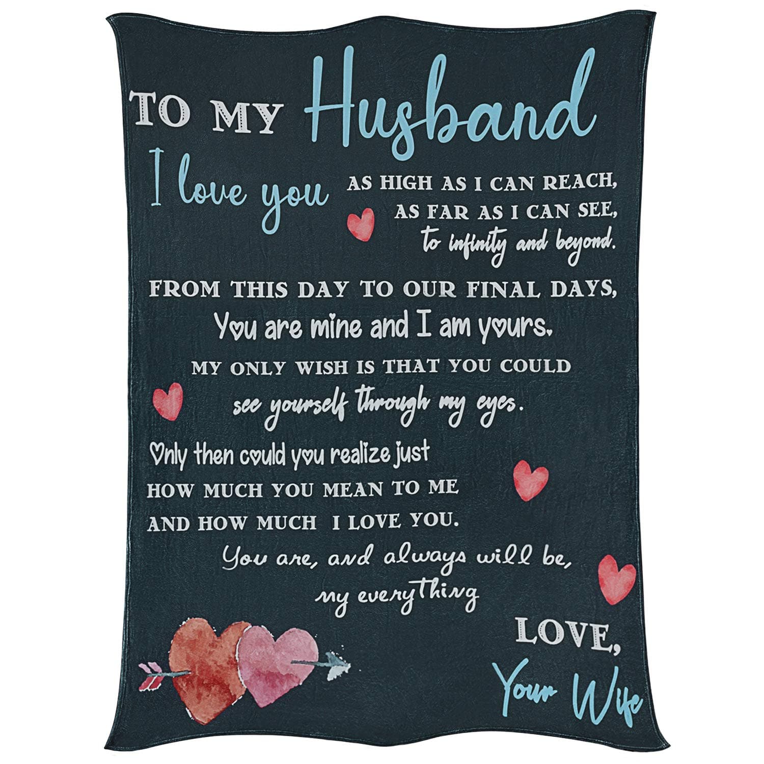 to My Husband Blanket for Husband from Wife I Love You Flannel Blanket to My Husband from Wife, Husband Birthday, Blanket for Couple Anniversary, Husband Valentines Day, Soft Blanket 60" X 70"
