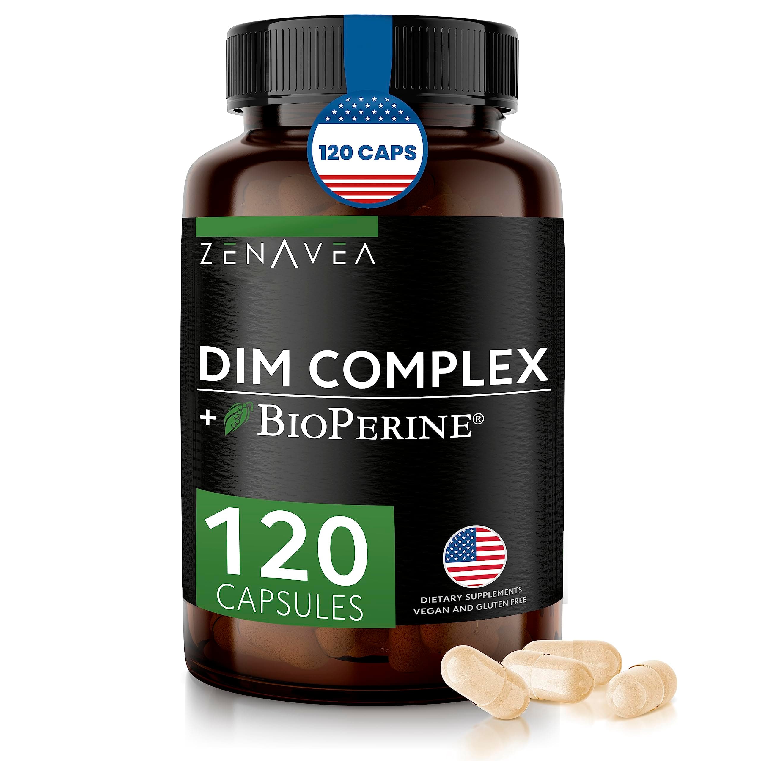 Dim Supplement, Hormone Balance for Men with Dim & BioPerrine - Estrogen Blocker for Men & Fitness Booster - Dim for Men - 120 Caps