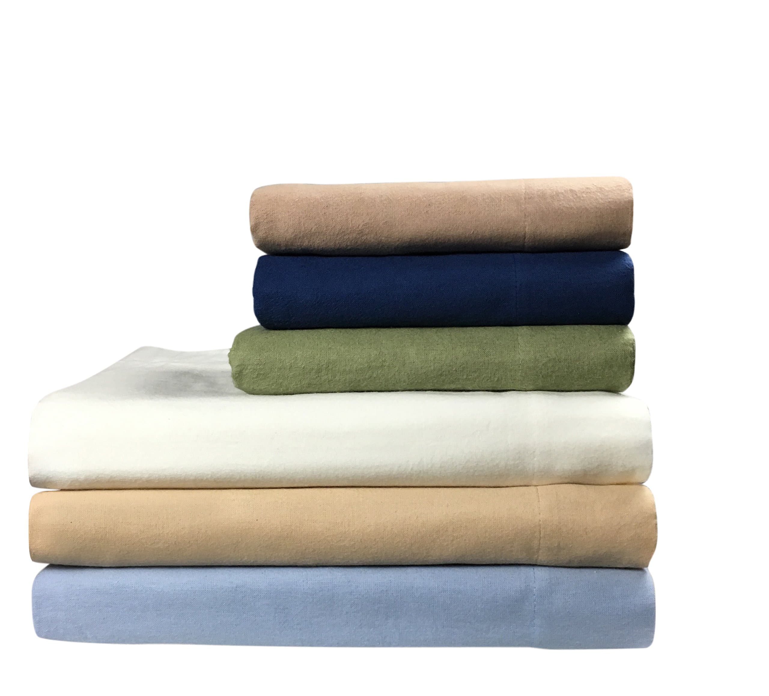 Flannel Fitted Sheet, Queen, Sage, Green, 100% Brushed Cotton, 160 GSM, 1 Fitted Sheet (60"x80") Fitted Sage