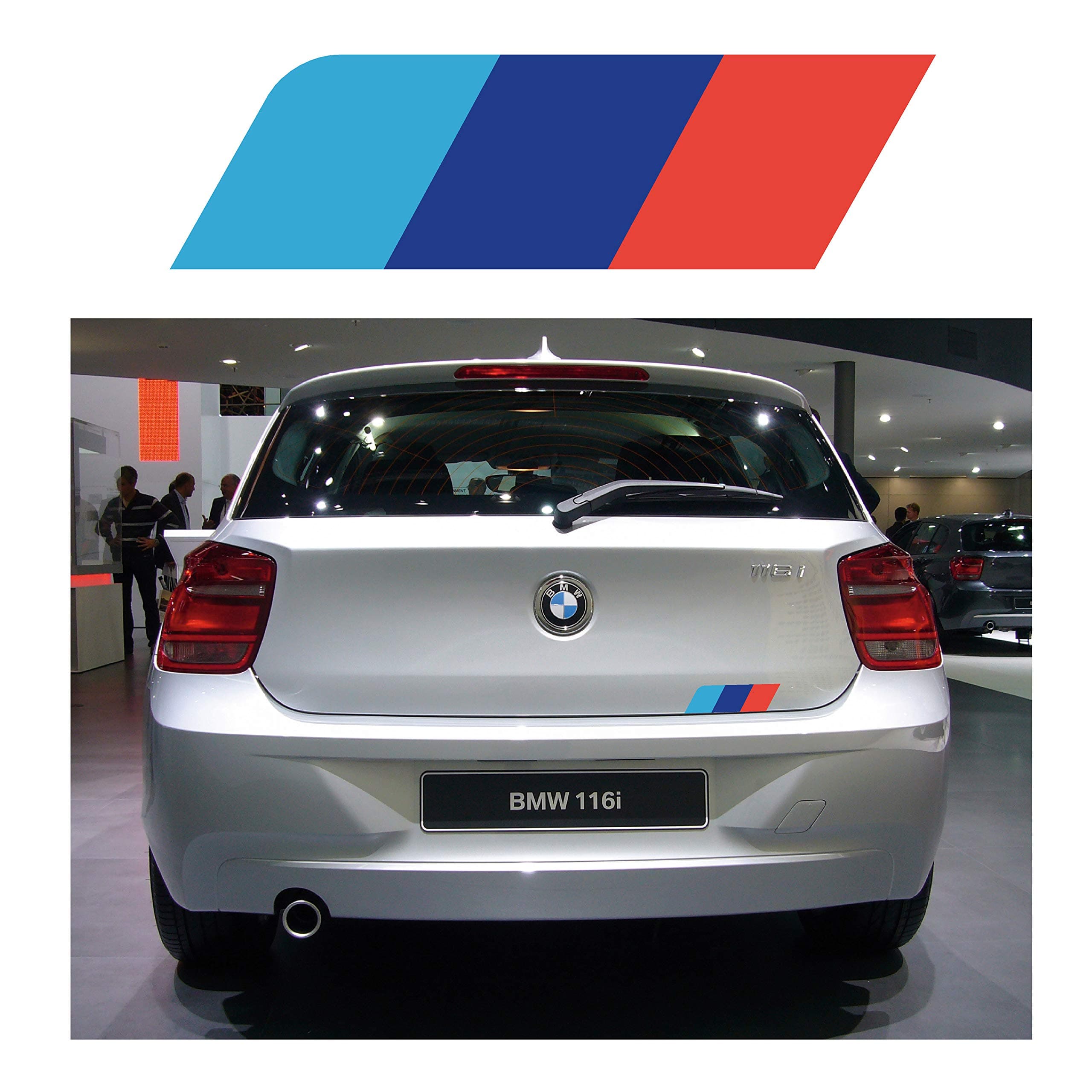 BMW 1 Series Rear Stripe - M Colours Car decal graphic F20 F21 E81 (SS20006)