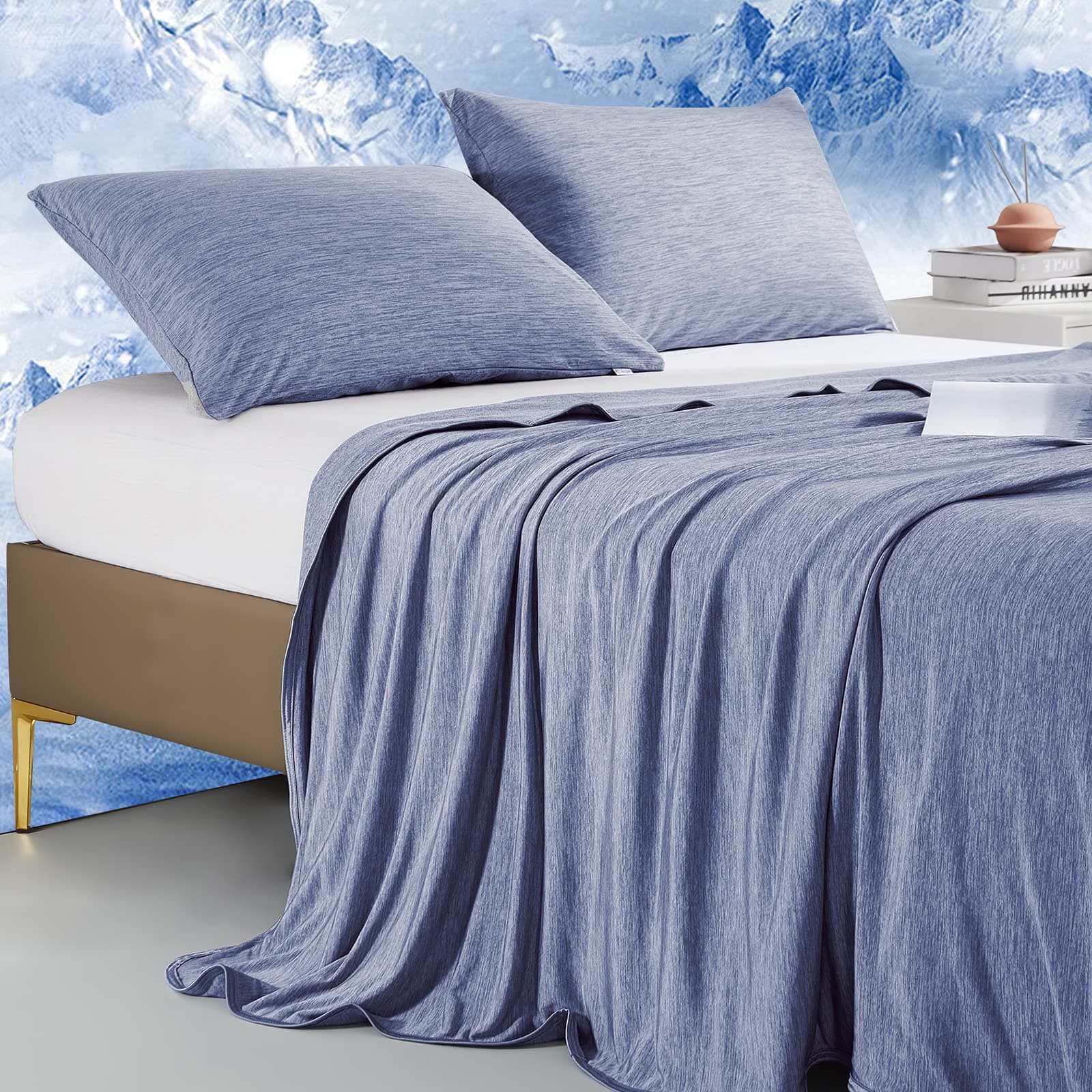 Marchpower Cooling Blanket Queen Size For Hot Sleepers, Arc-Chill Cooling Blanket with Double-Sided Design, Japanese Cooling Fiber Absorbs Body Heat, Lightweight Soft Cold Blankets For Sleeping Summer