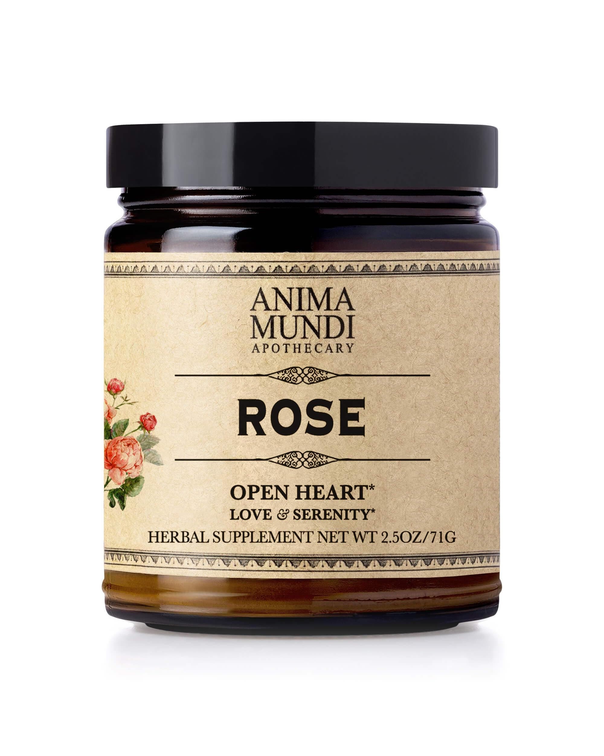 Love + Serenity Rose Petal Powder - with Edible Dried Rose Petals & Buds - for Heart Chakra - Fluffy, Aromatic Blend for Teas, Lattes, Desserts, and More (2.5oz / 71g)