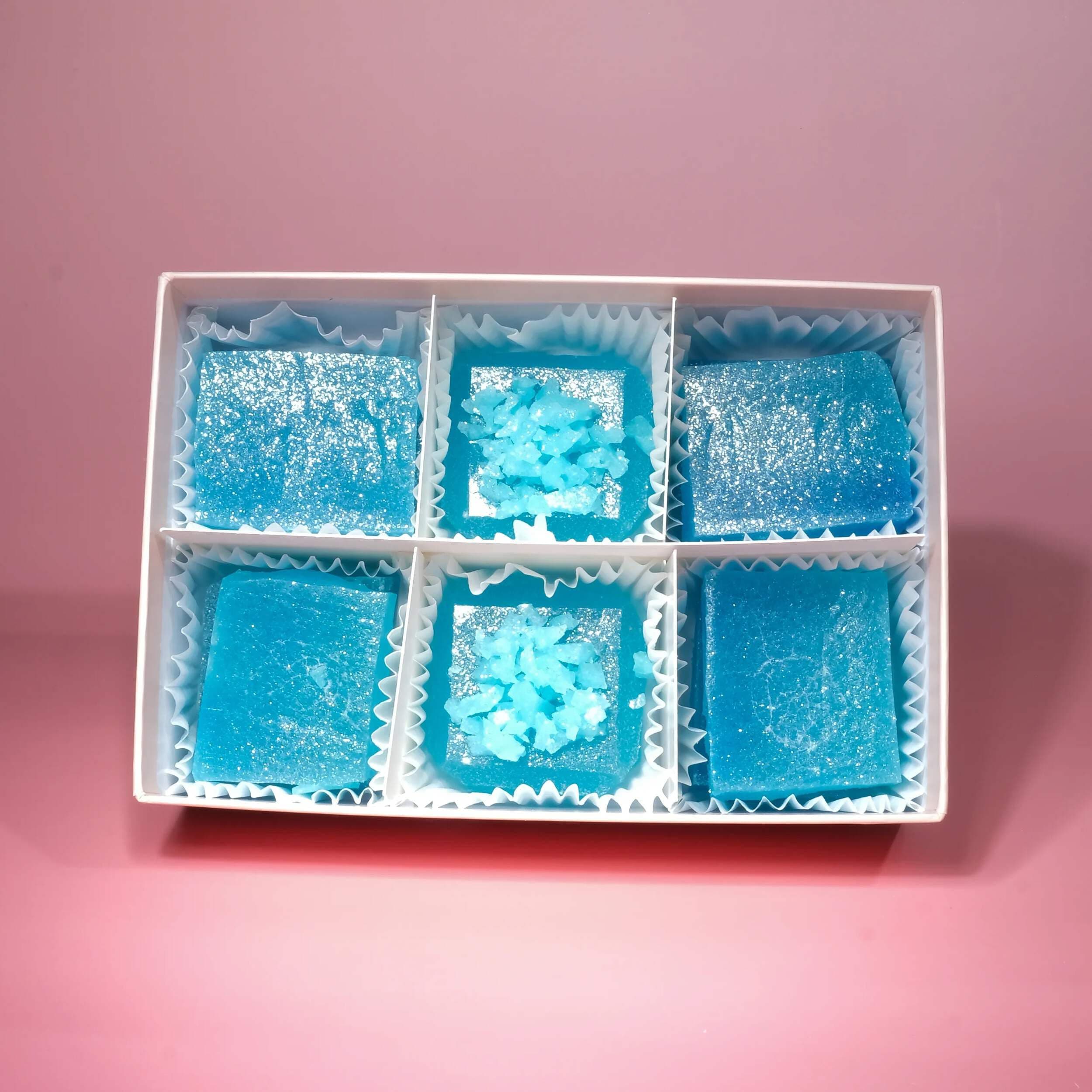 Edible Blue Raspberry Flavored Crystal Candy, 8-10 pieces, Kohakutou, Edible Lapis Gem, Vegan, Gluten Free, ASMR