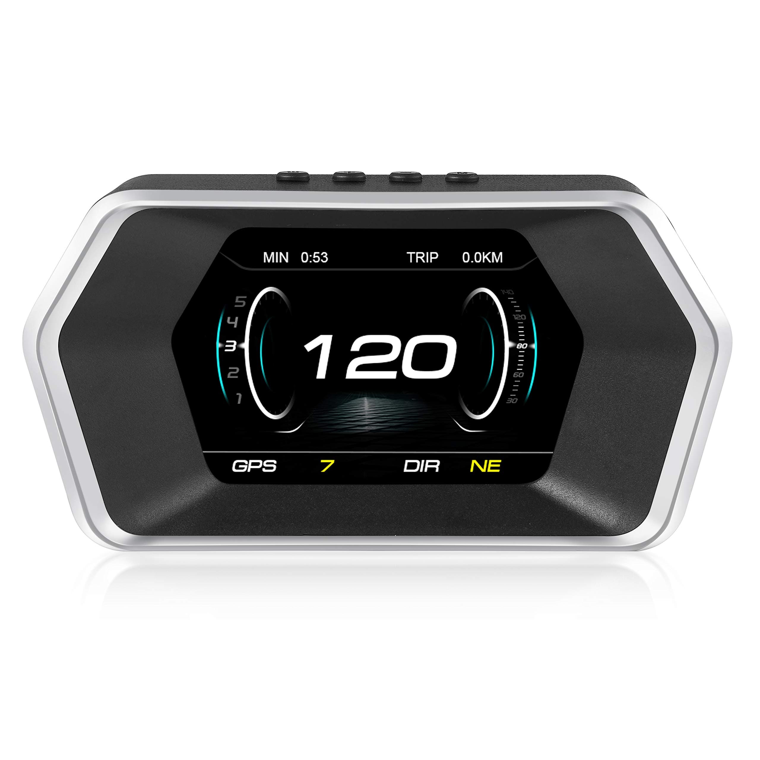 Head Up Display,ACECAR Universal Car Dual System HUD OBD2/GPS Smart Digital Meter Speedometer with Compass Test Brake Test Overspeed Alarm Fault Code Reader HD LCD Display for All Vehicle