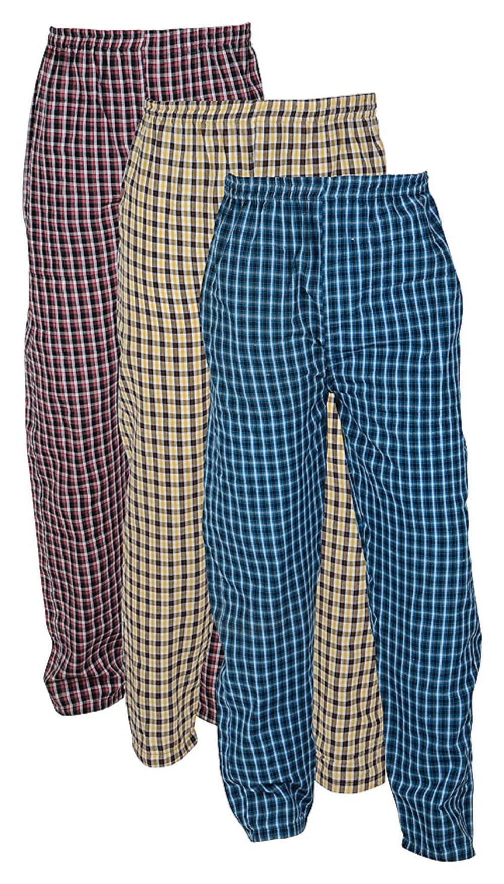 Rebizo Boy's Cotton Comfort Fabric Checkered Design Pyjama (Multicolour, Medium) - Pack of 3