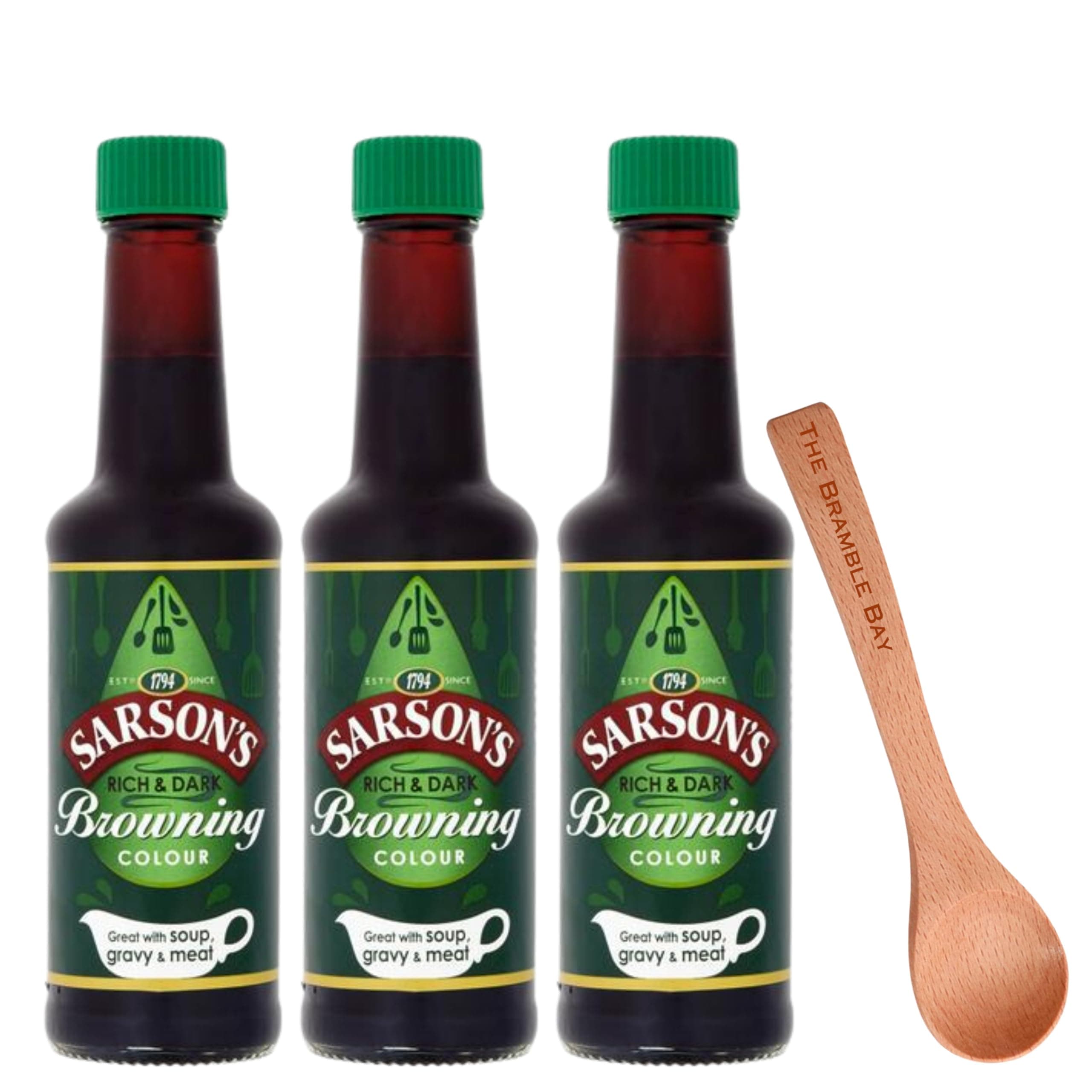 The Bramble Bay Sarsons Gravy Browning Rich and Dark Browning Colour for Soup, Gravy, and Meat Pack of 3 x 150ml