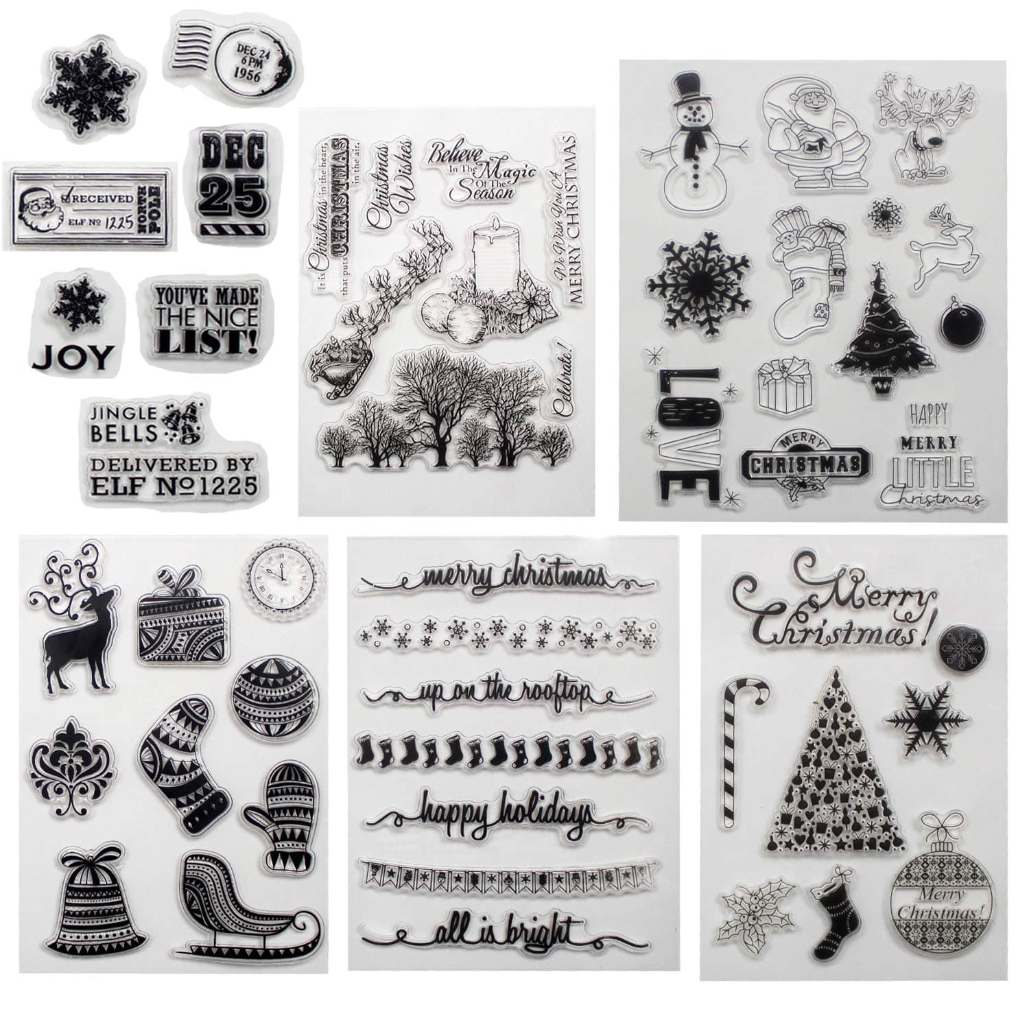 Merry Christmas Theme Clear Stamps for Making Card Decoration and Scrapbooking Album Paper(Merry Christmas)