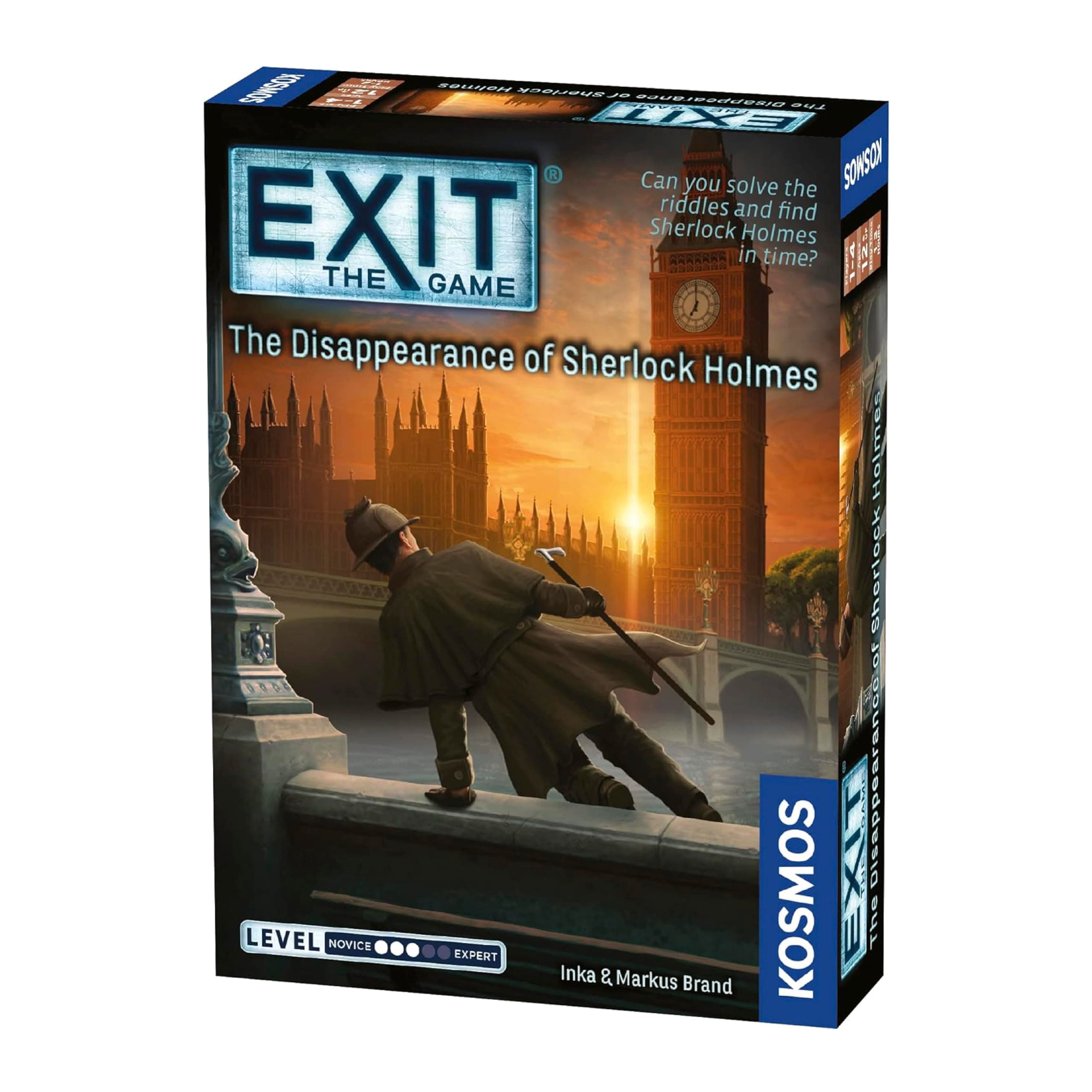 Thames & Kosmos EXIT - The Disappearance of Sherlock Holmes, Escape Room Card Game, Board Games for Family Night, Ideal for Adults and Kids, For 1 to 4 Players, Age 12+, Brown