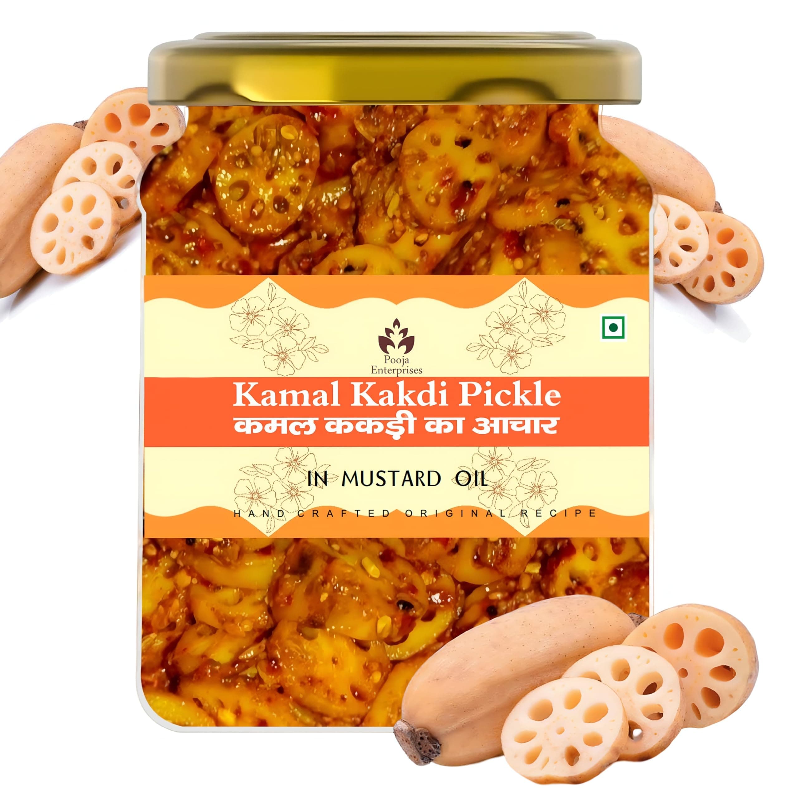 Pooja Enterprise Kamal Kakdi Ka Achar Lotus Cucumber pickle 100% natural 400gm