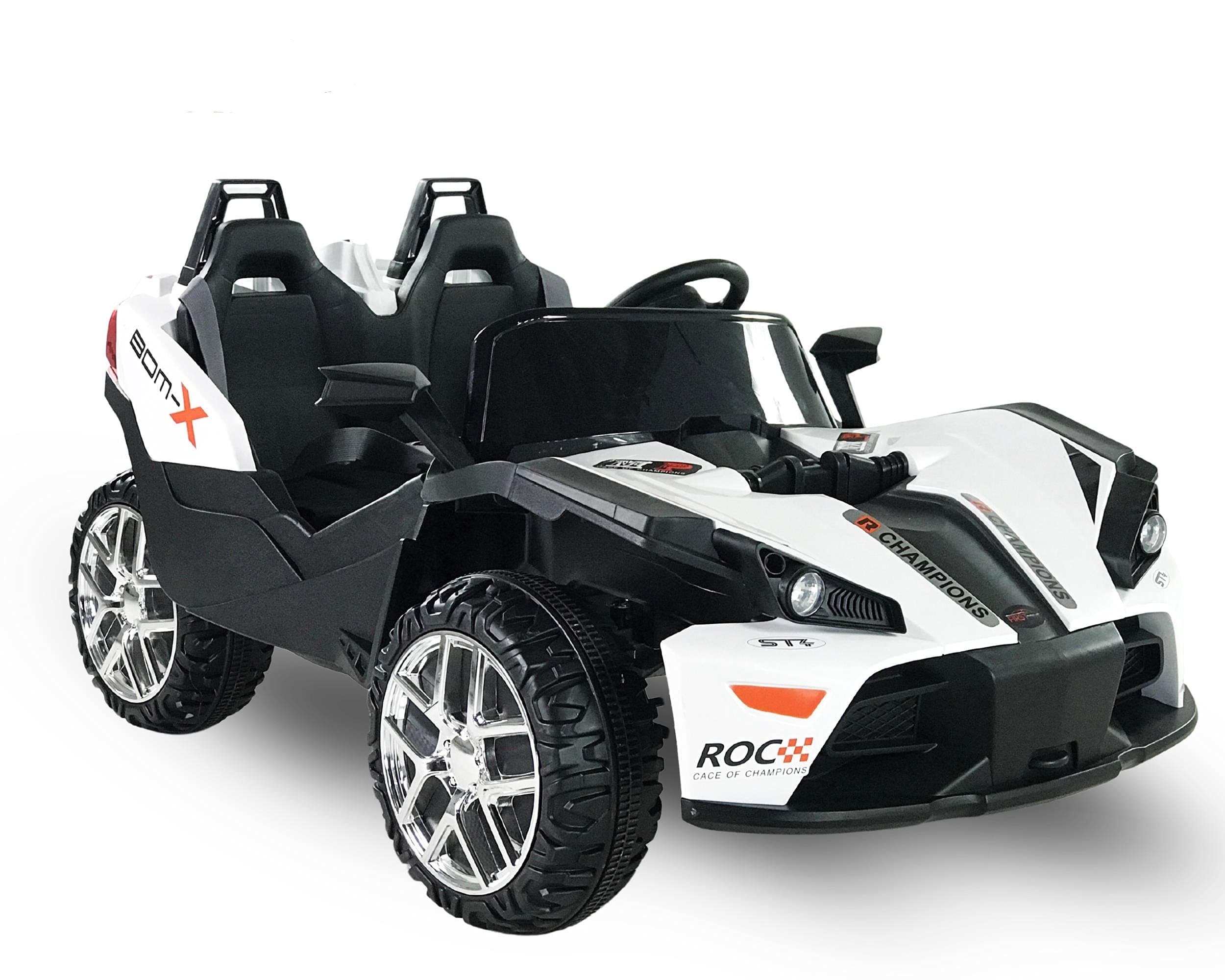 Slingshot - 2 Seater - 12v Kids Cars - Electric Motor Power Ride On Car with Remote, MP3, Aux Cord, Led Headlights, and Premium Wheels