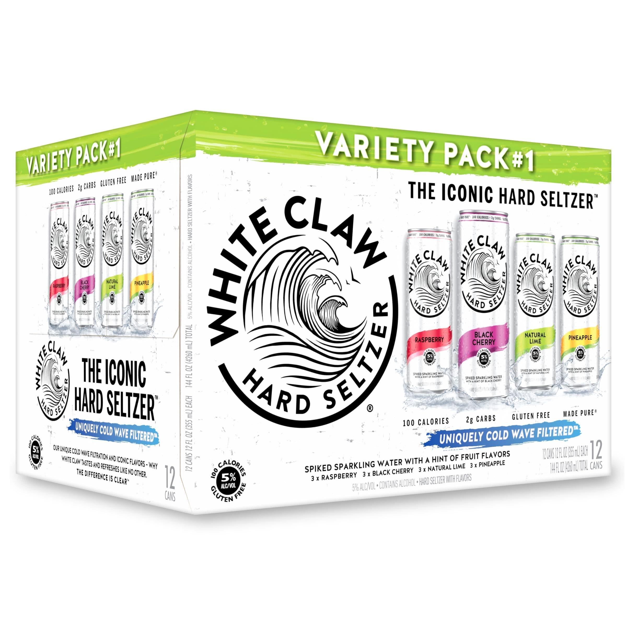 White Claw Variety Pack, 12Fl Oz (Pack Of 12) 5% Abv