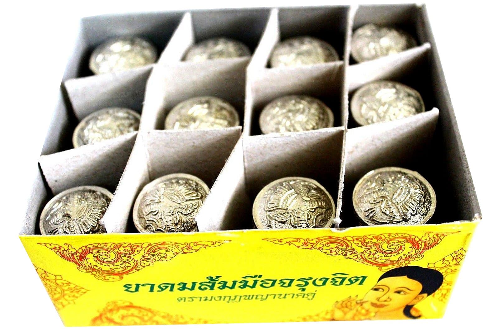 SET BOX 12 Bottle Thai Herbal JARUNGJIT Inhaler Relieve nasal congestion and dizziness (SILVER PACKAGE)