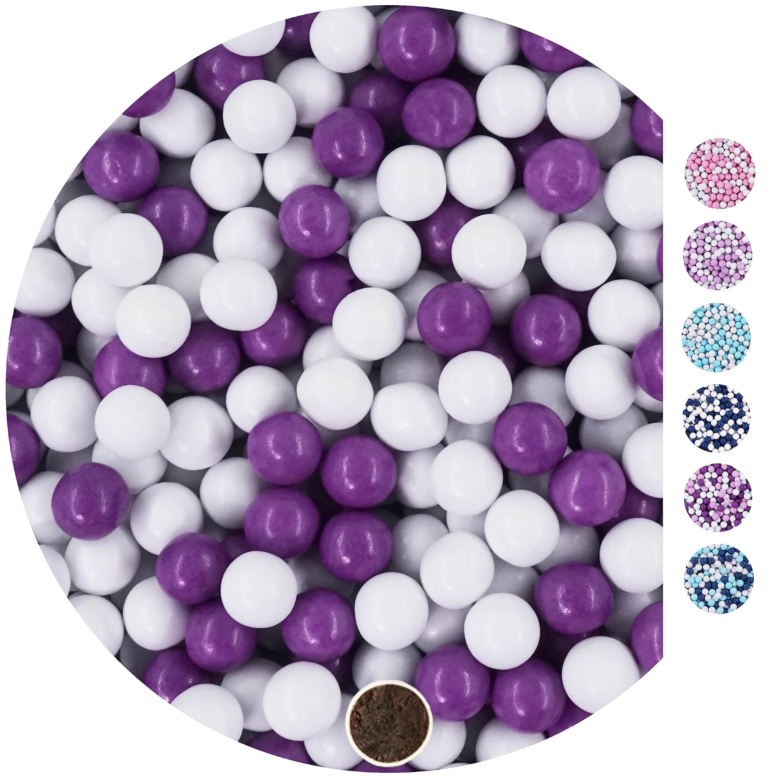 EinsSein 1kg Small Chocolate Balls White and Purple Shiny Chocolate Balls for Wedding, Christening, Communion, Confirmation - Ideal for Test Tubes - Alternative for Chocolates, Wedding Almonds, Sugar