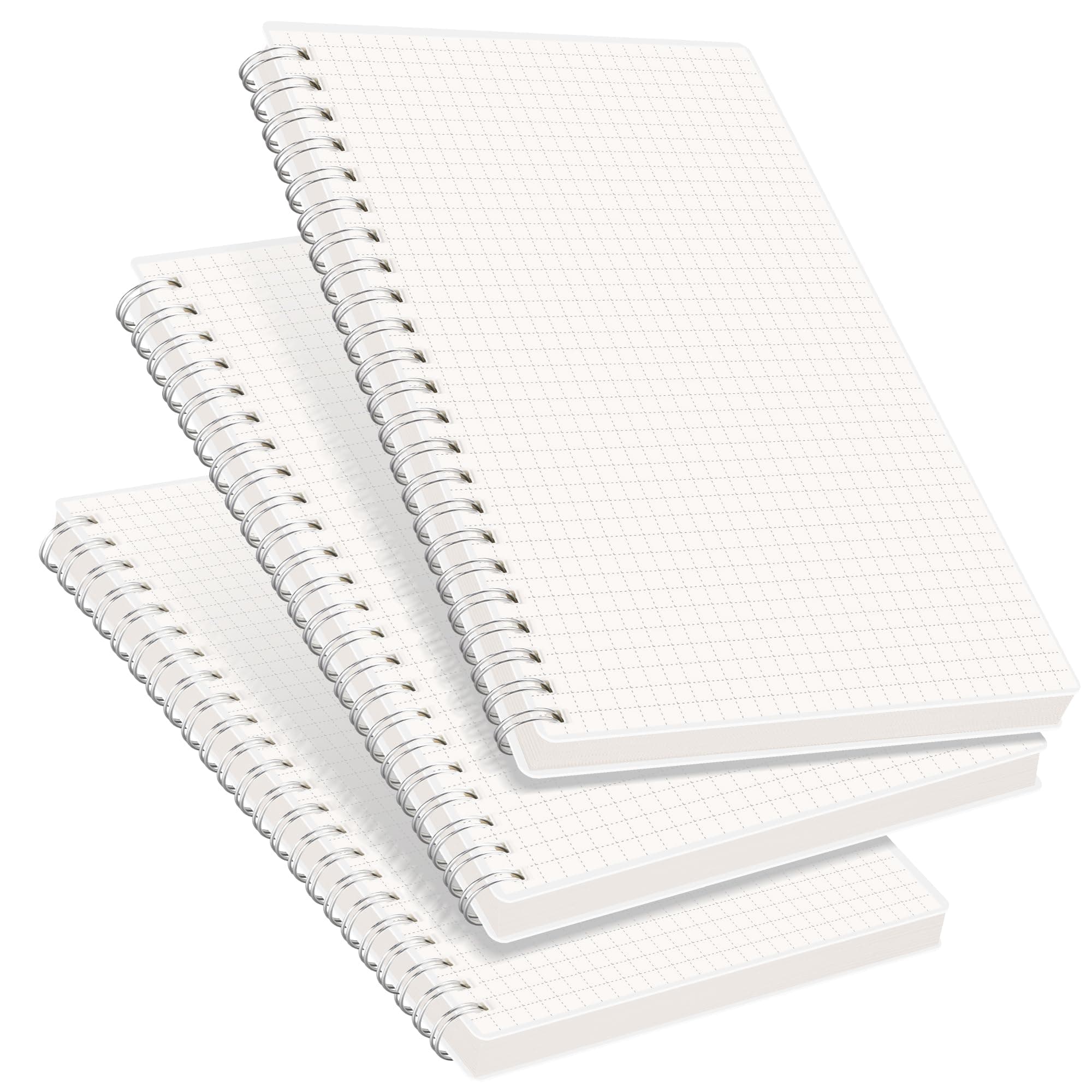 RETTACY Spiral Graph Notebooks 3 Pack - A5 Small Notebooks with Graph Pages,480 Pages Total,100gsm Thick Graph Paper,5.7"x 8.3"