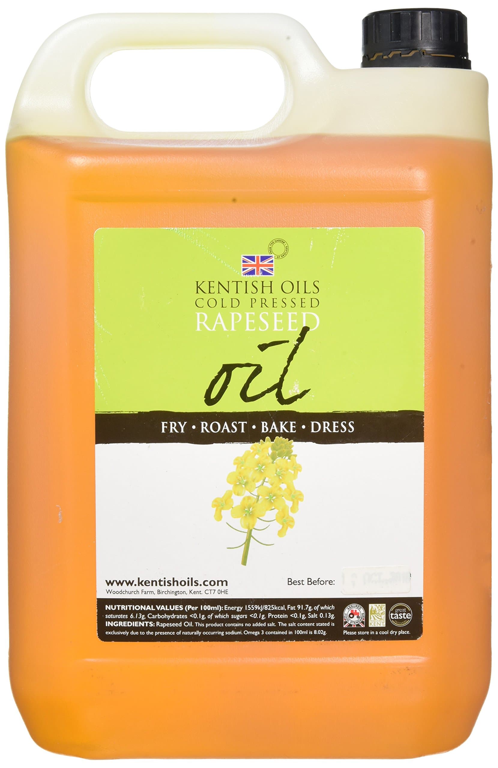 Kentish Oils Extra Virgin Rapeseed Oil 5 Litre