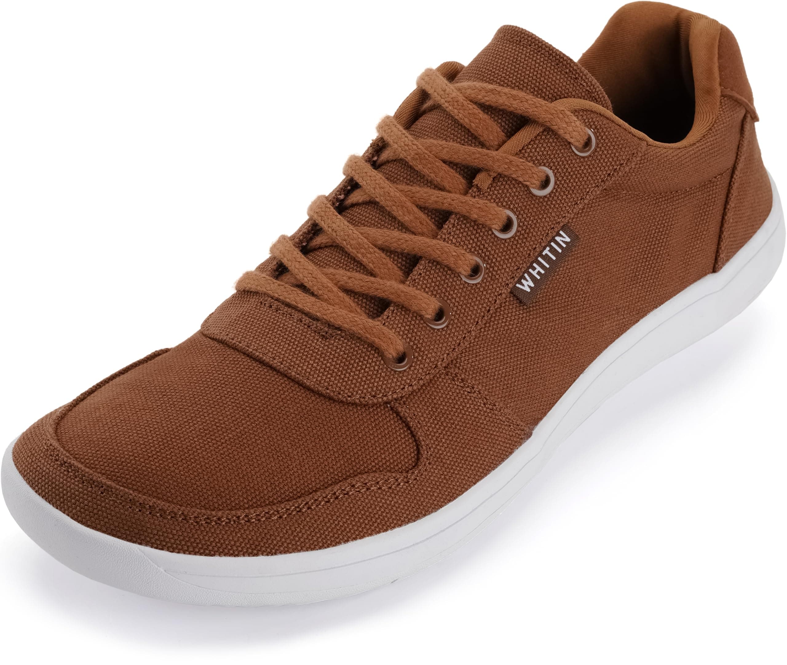 WHITIN Men's Wide Barefoot Shoes | Stylish Canvas Minimalist Sneakers | Zero Drop Sole
